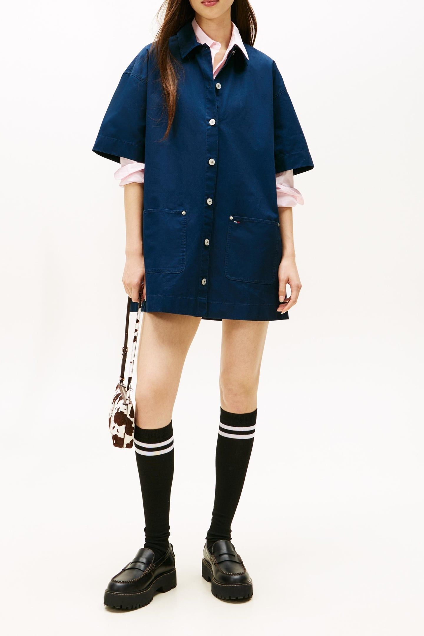 POCKET MINI SHIRT DRESS DARK NIGHT NAVY 1