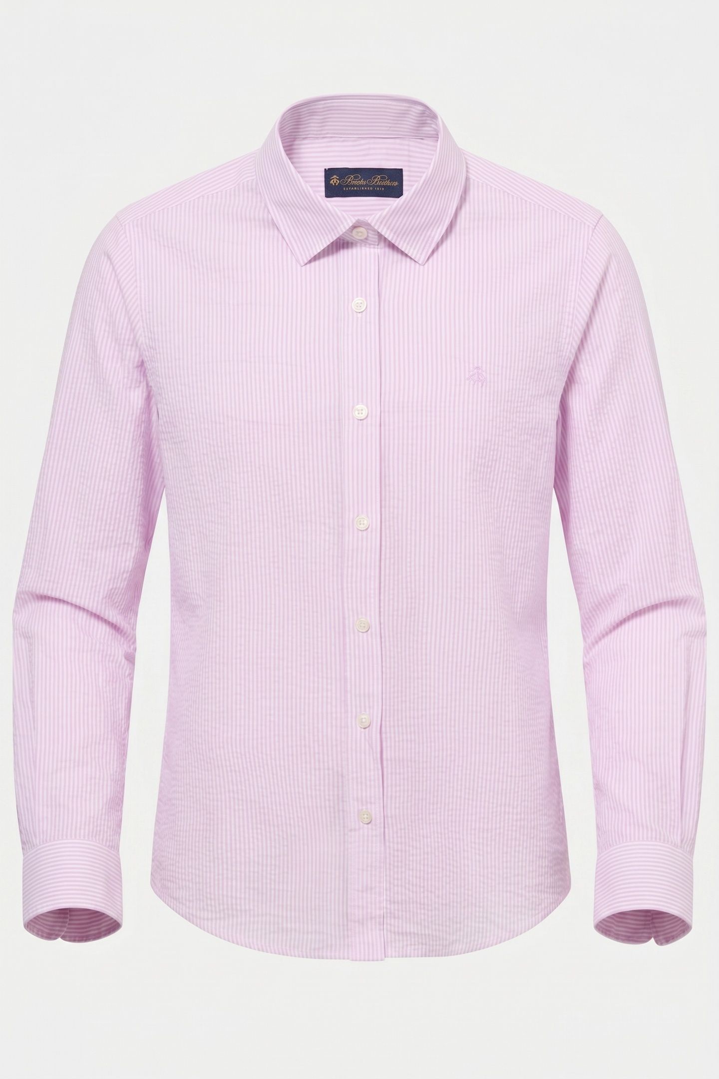 COTTON SEERSUCKER LOGO SHIRT LILAC 4