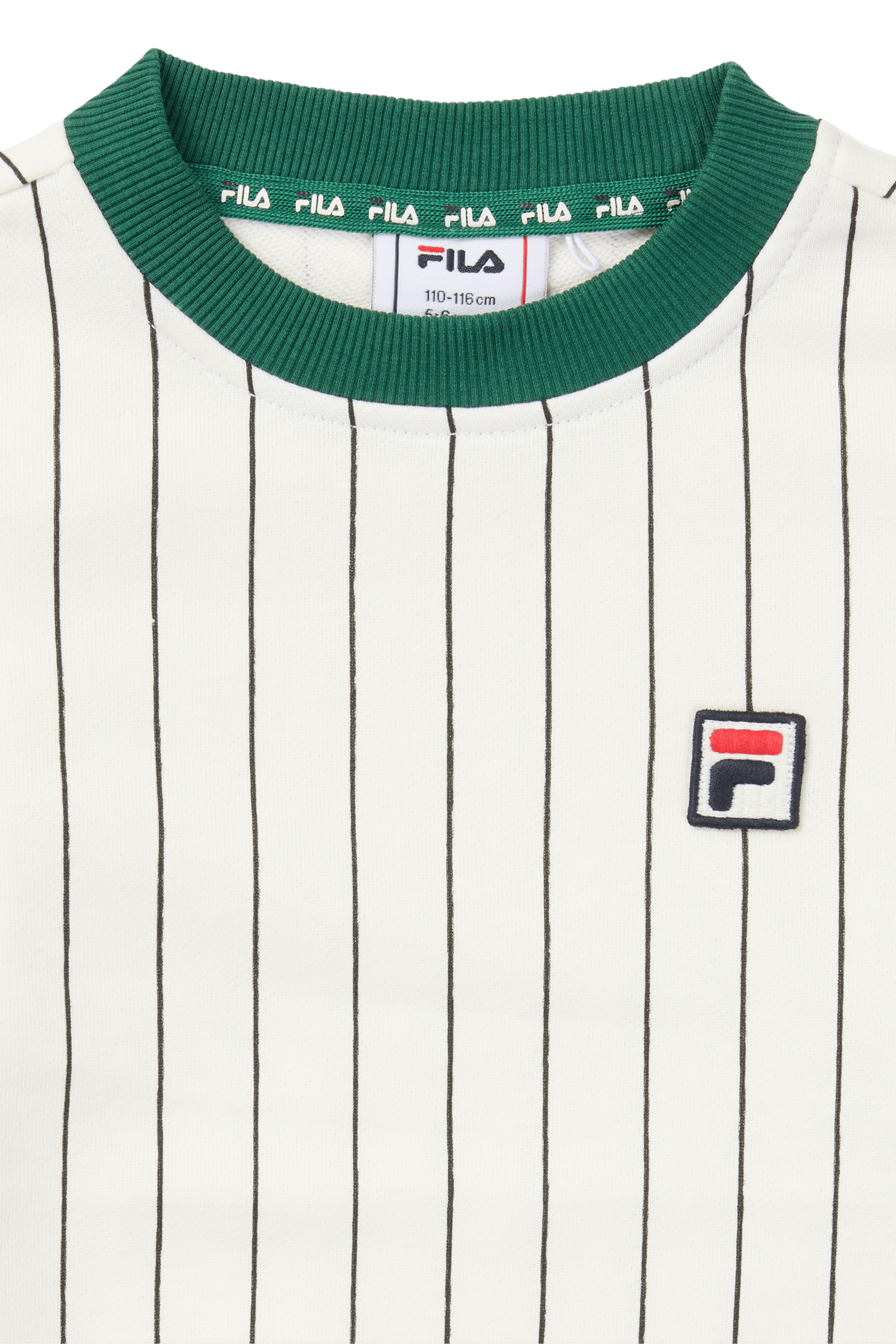 LUBACO REGULAR PINSTRIPED CREWNECK SWEATSHIRT EGRET / BLACK 2