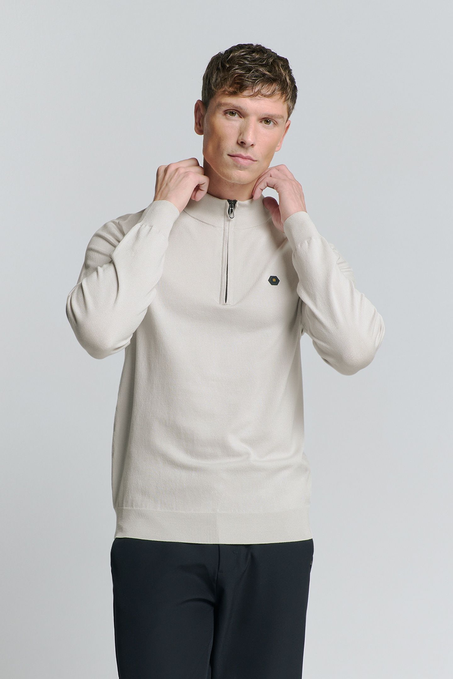 PULLOVER HALF ZIP CHALK 3