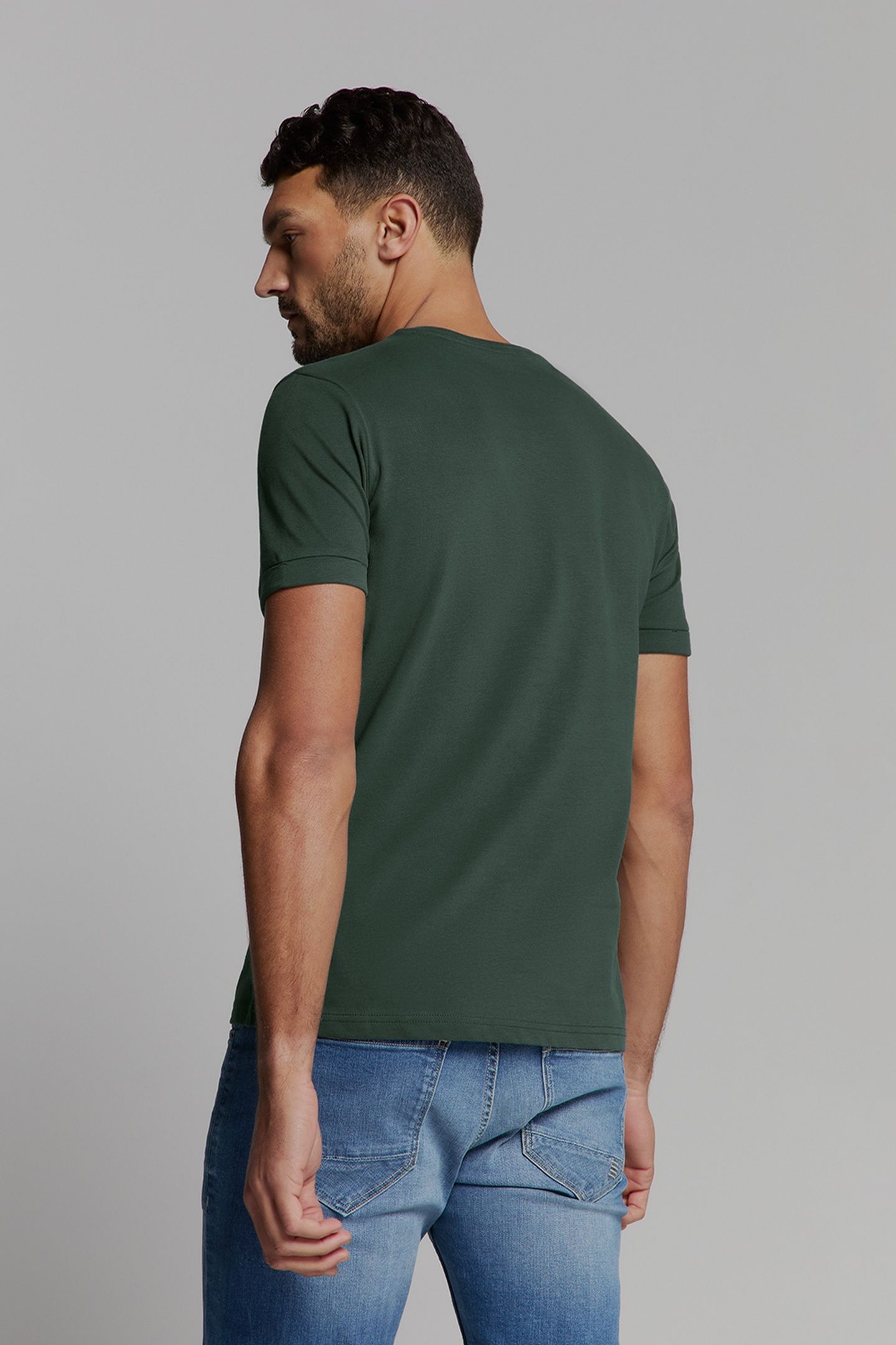 T-SHIRT CREWNECK PEACHED DARK STEEL 3