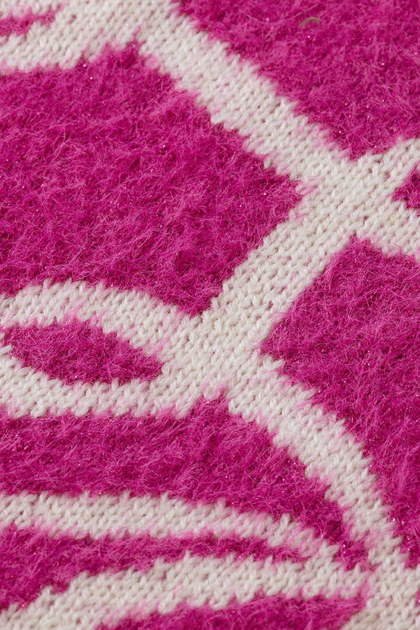 GIRL TURTLENECK INTARSIA GLITTER PULLOVER FUCHSIA RED 3