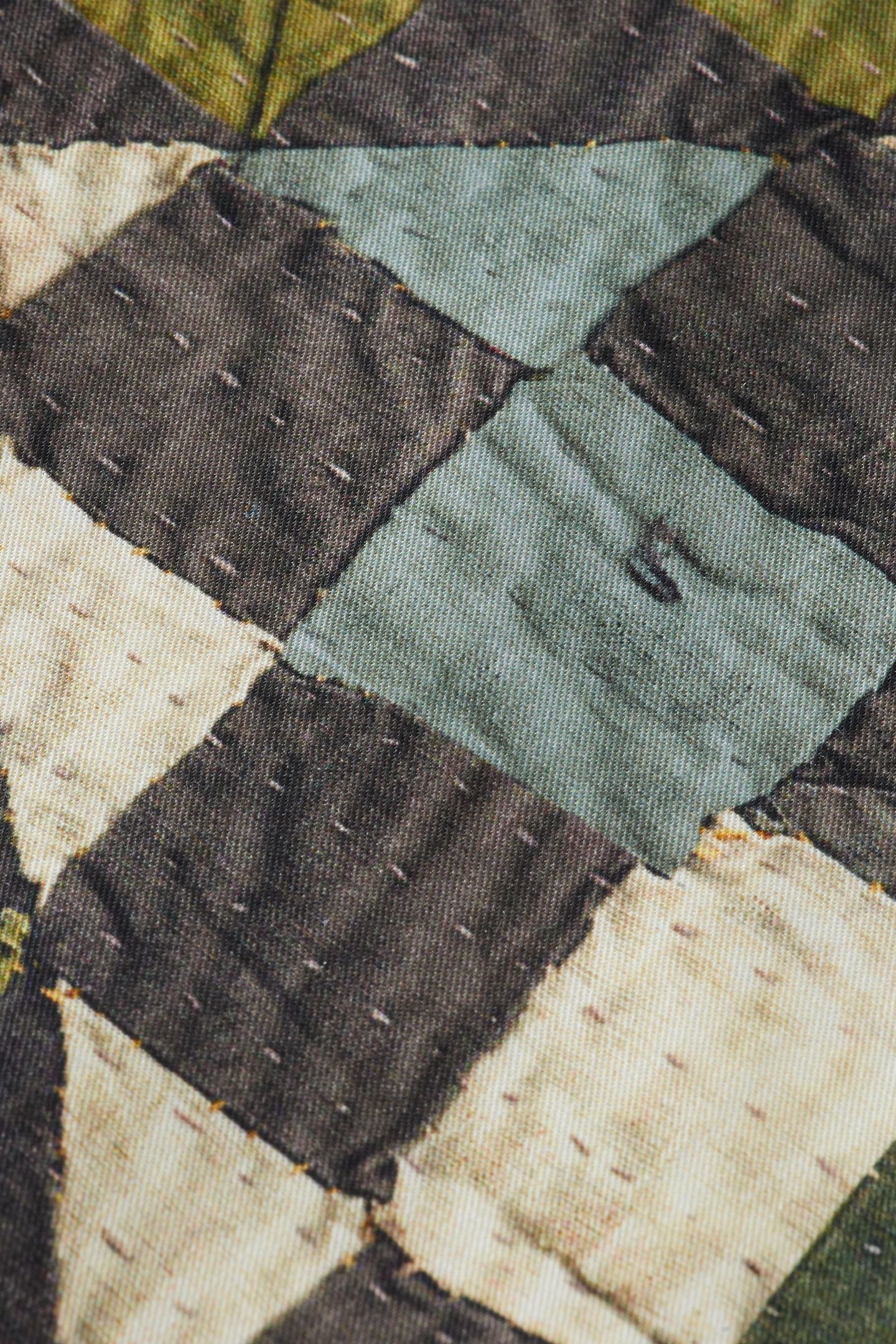 PRINTED SHORT-SLEEVED TENCEL SHIRT ZIG ZAG PATCHWORK MULTI 7