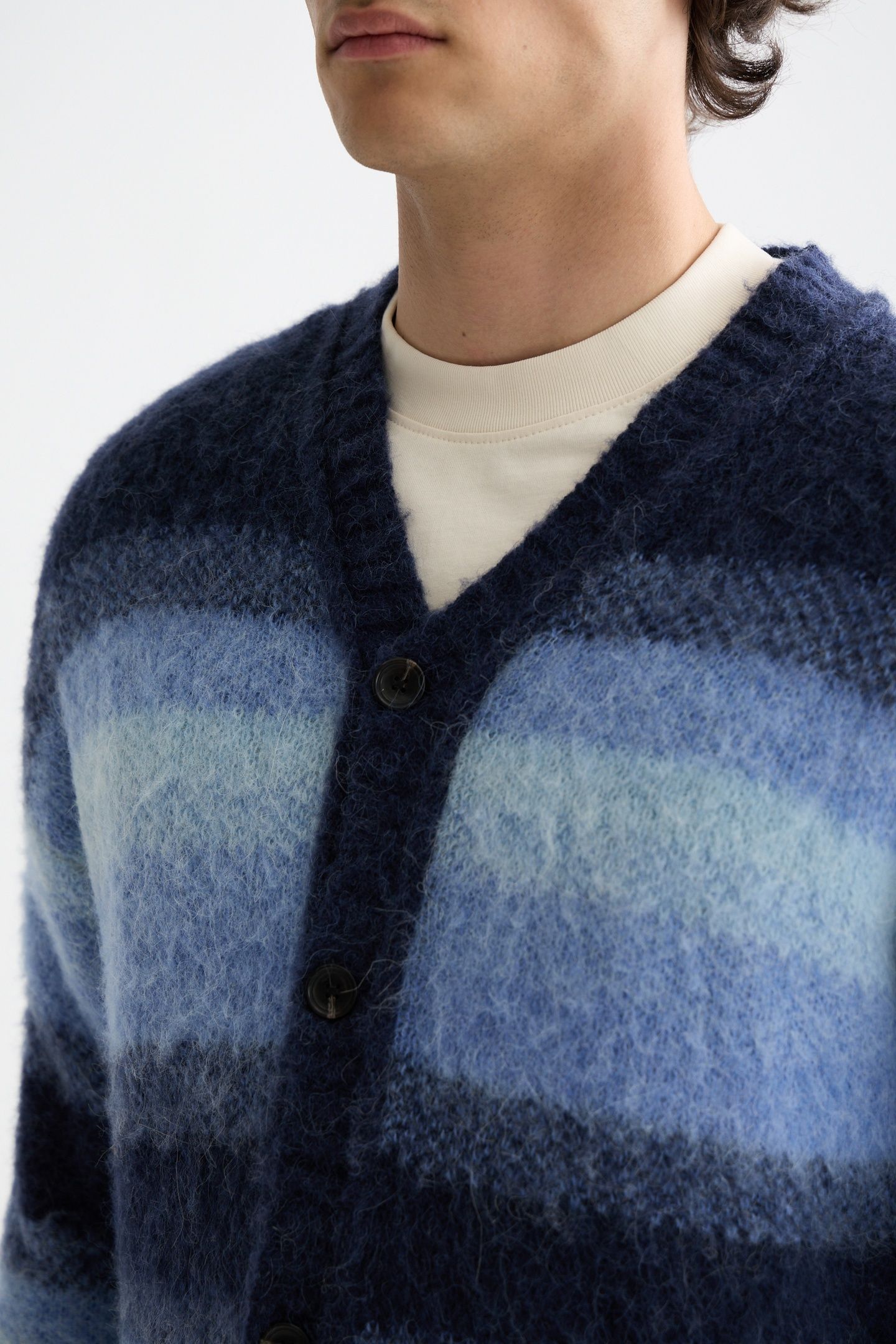 ALPACA WOOL BLEND CARDIGAN PEACOAT MELANGE 3