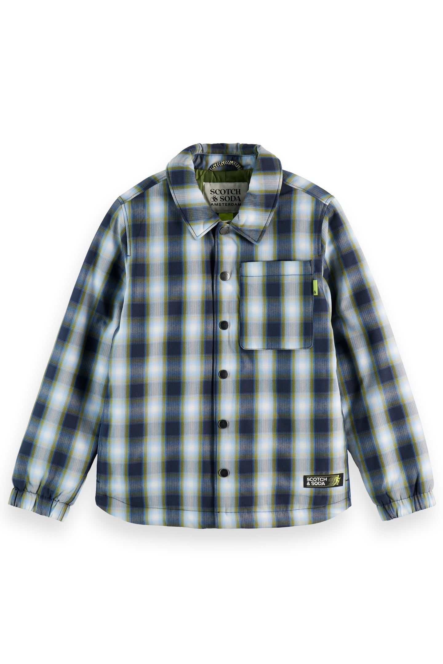 BOY PADDED CHECKED SHIRTJACKET SKY CAPTAIN/ CALLA GREEN CHEC 1