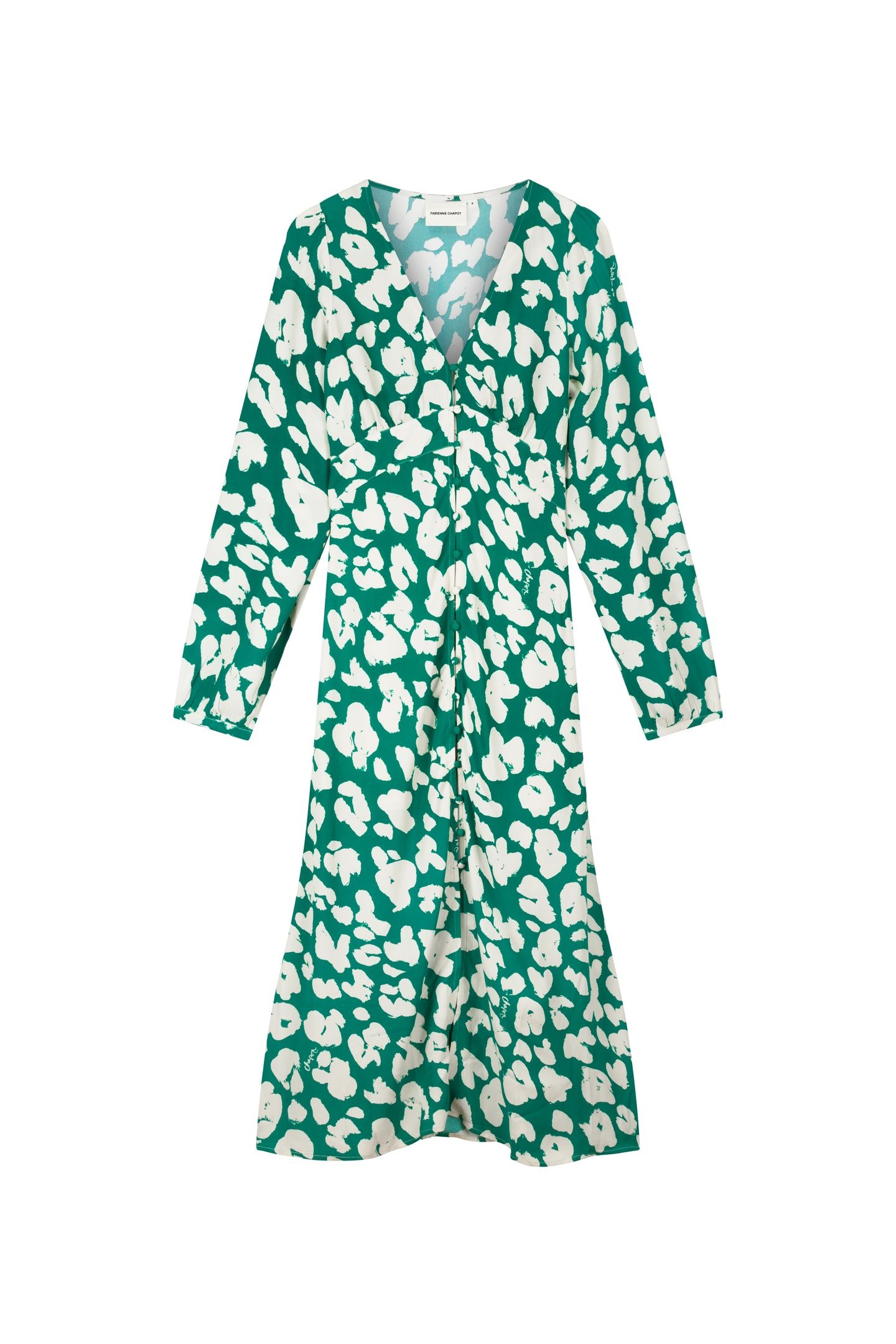 ANA DRESS EVERGREEN/COSY WHITE 4