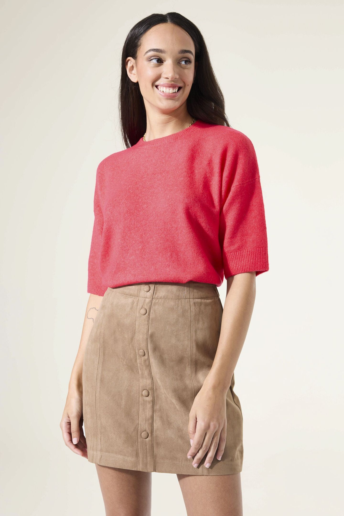 LADIES SKIRT SOFT TAUPE 1