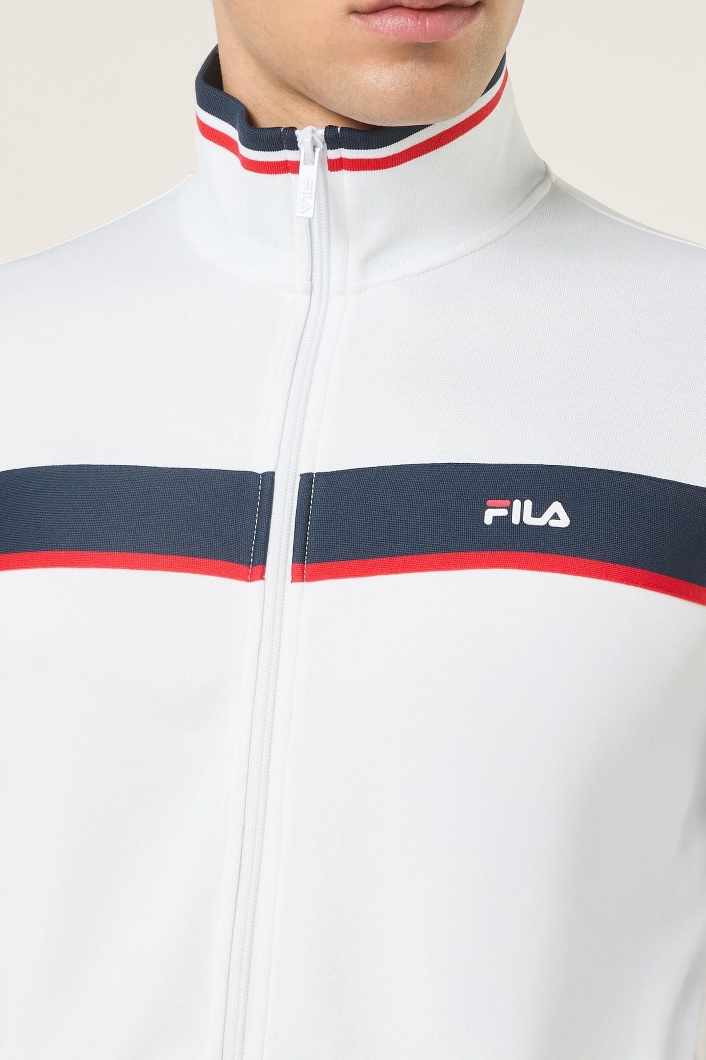 SAGANO REGULAR TAPED TRACK JACKET BRIGHT WHITE-BLACK IRIS 6
