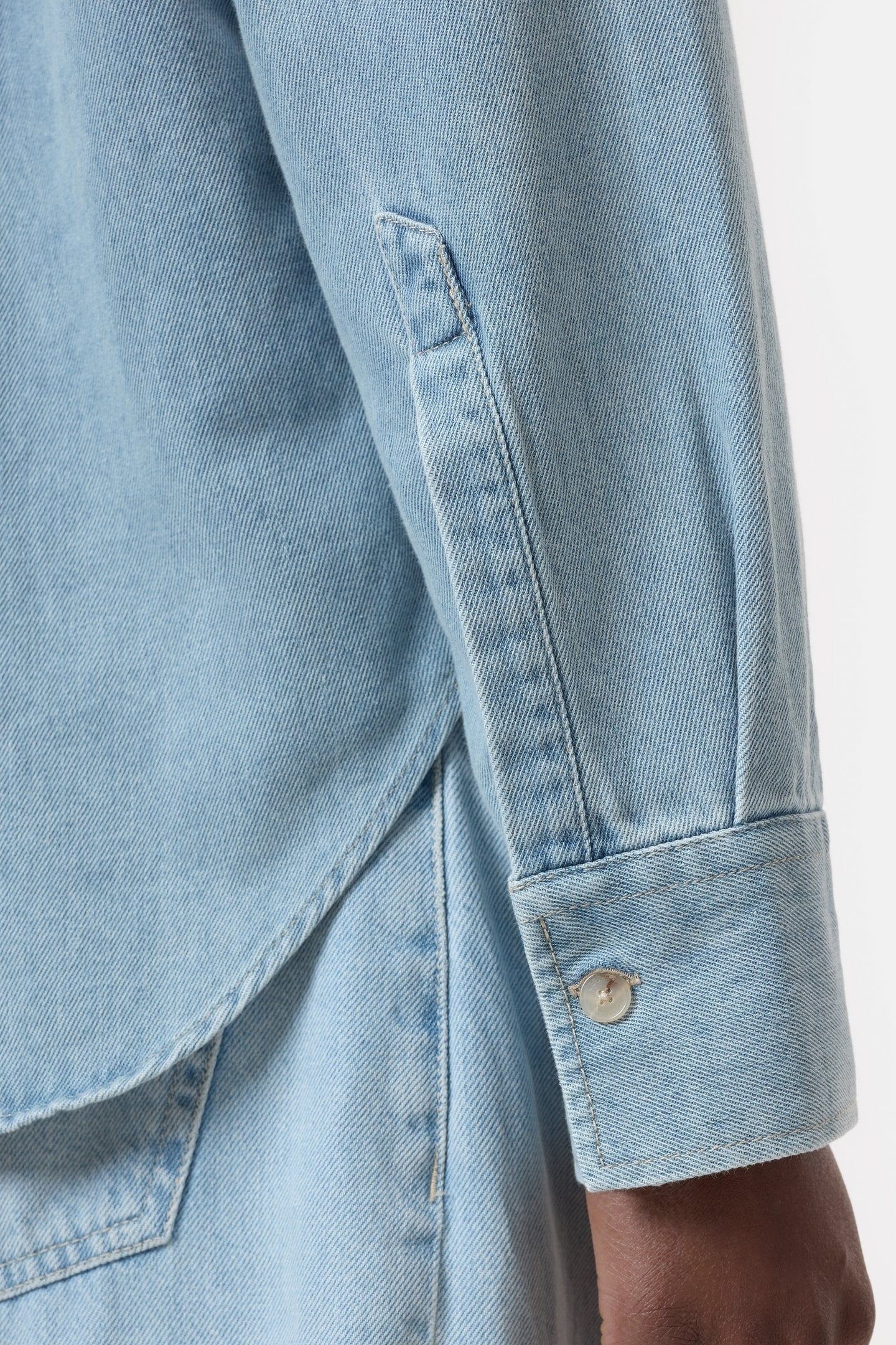 CLASSIC SHIRT VISIBLE PLACKET LIGHT BLUE 5