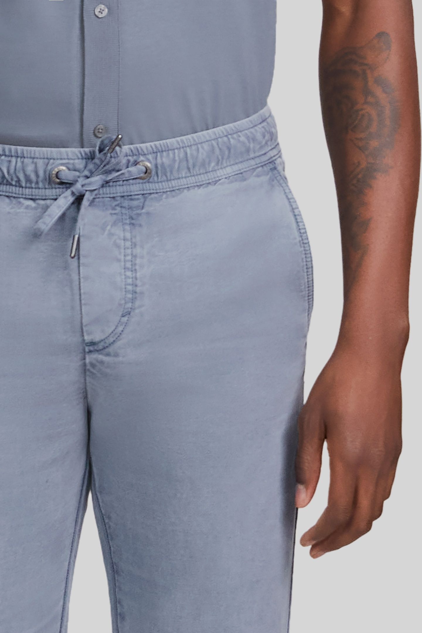 LIGHT BLUE LYOCELL® ELASTICATED WAIST JOGGERS 7