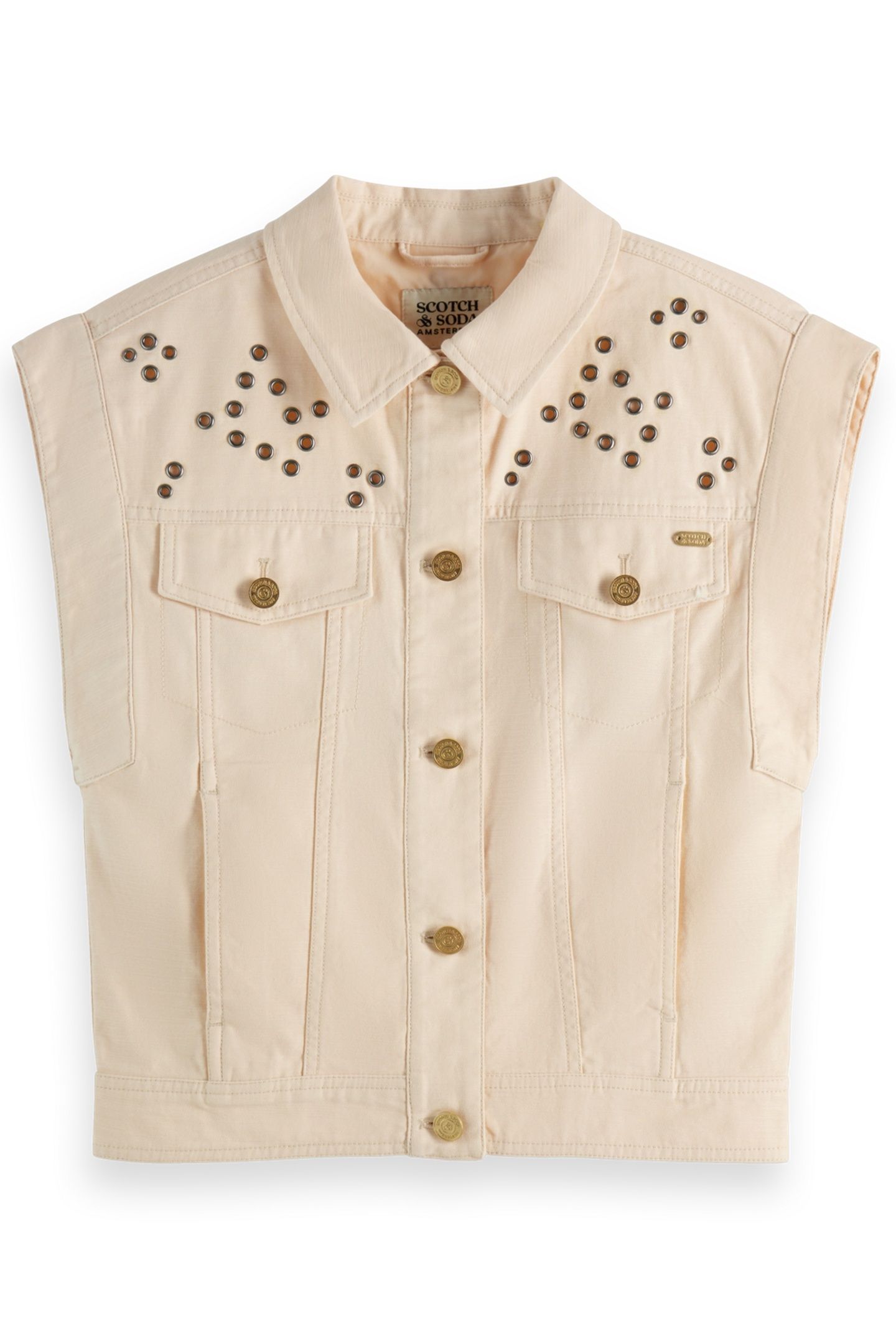 GIRL SLEEVELESS FESTIVAL GILET POWDERED PEACH 1