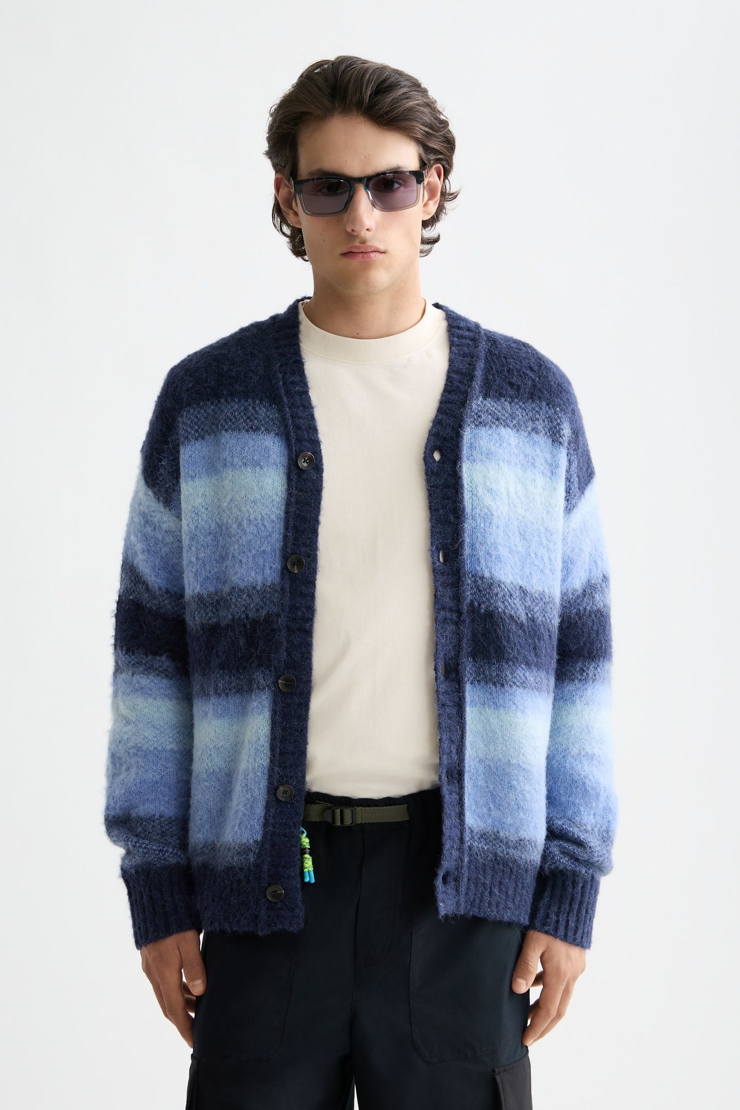 ALPACA WOOL BLEND CARDIGAN PEACOAT MELANGE 2