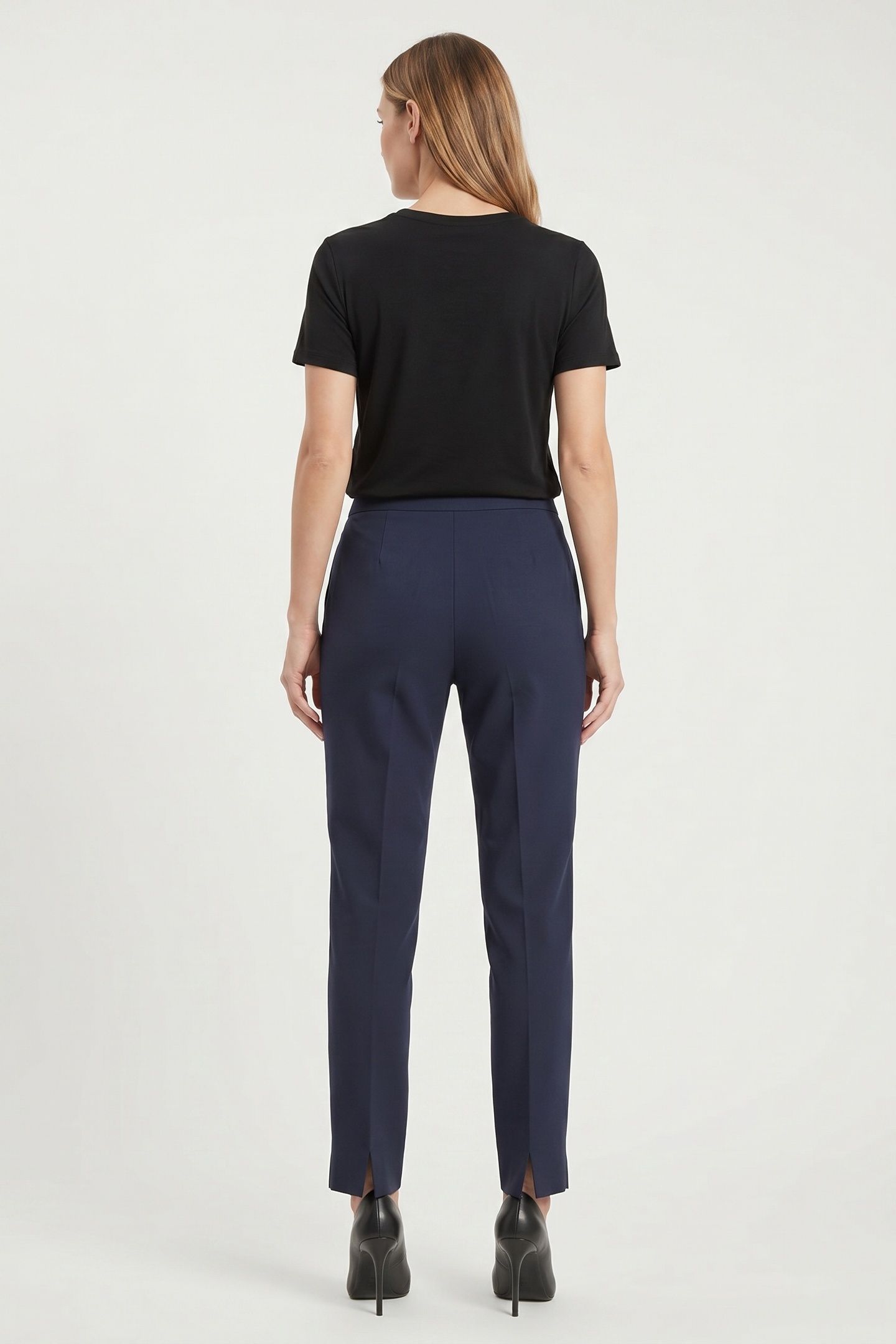 SLIM FIT FAILLE TROUSERS NAVY 2