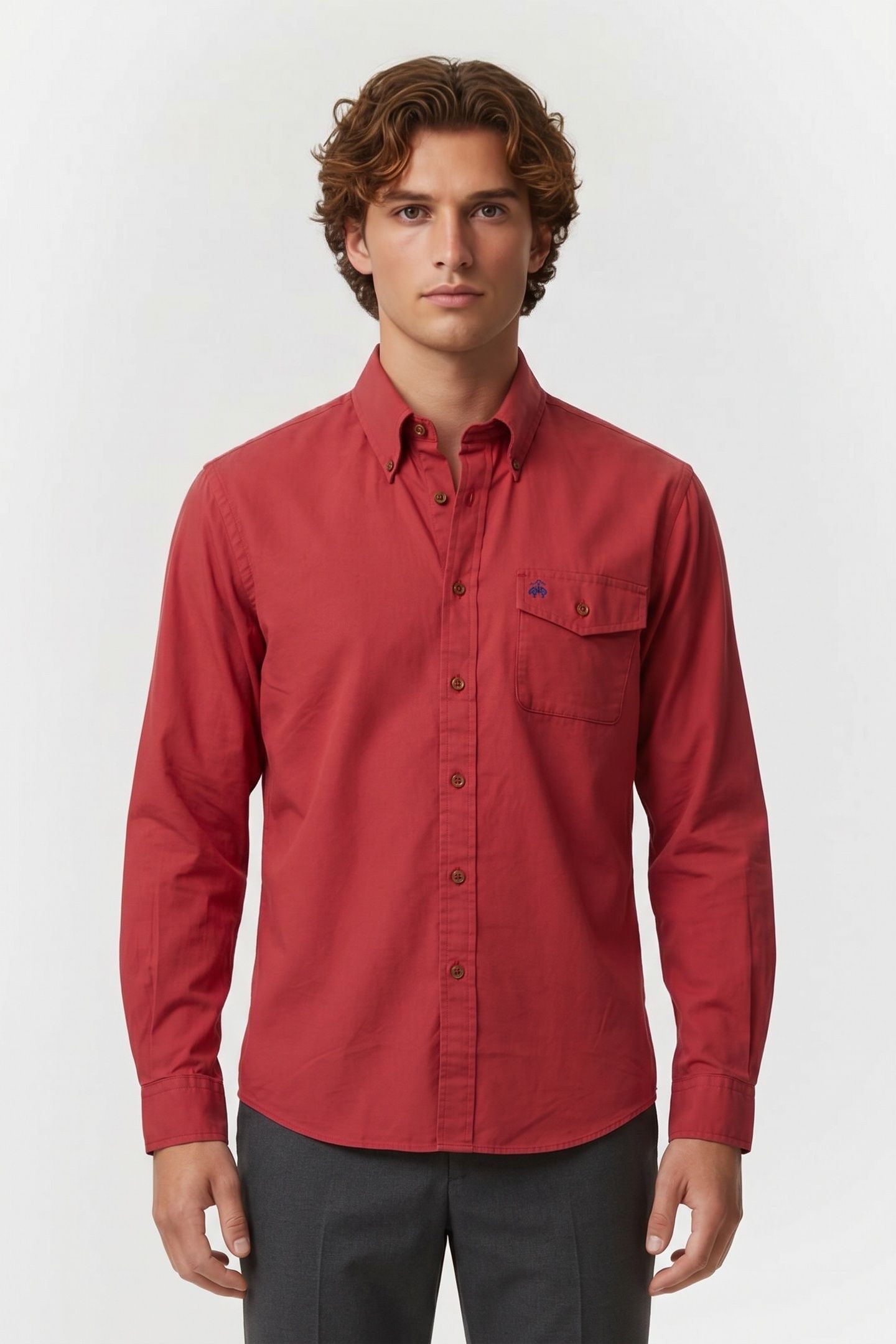 SOLID LONG SLEEVE CLARET DARK RED 1