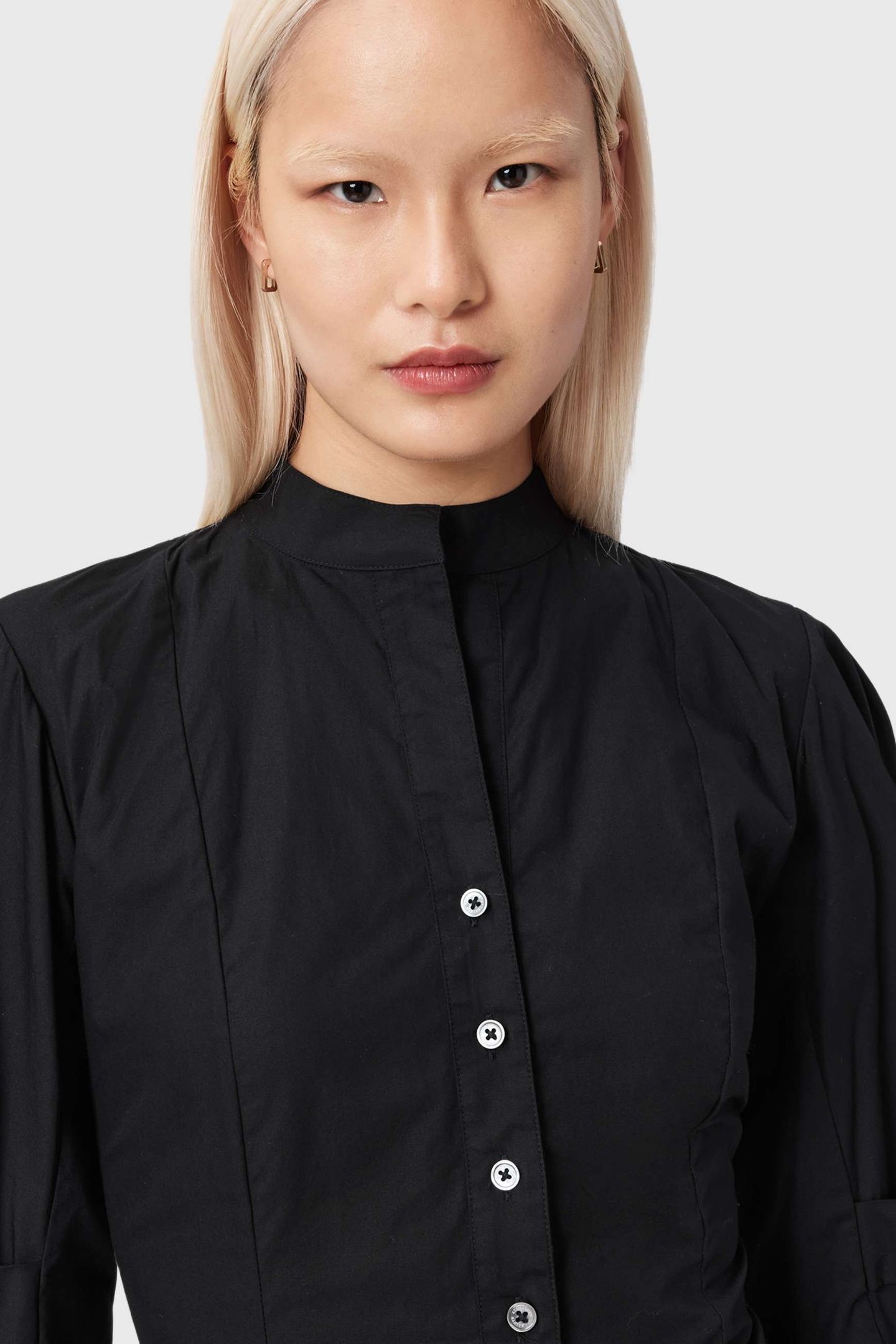 MAUD LACE UP SHIRT BLACK 6