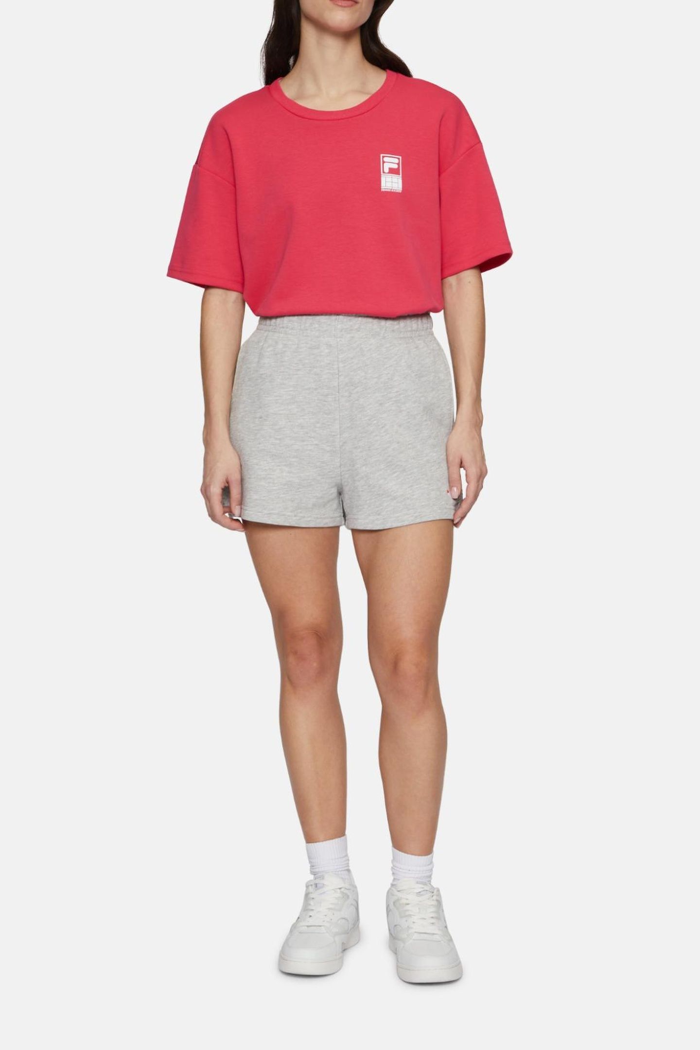 LUSCIANO HIGH WAIST SHORTS LIGHT GREY MELANGE 2