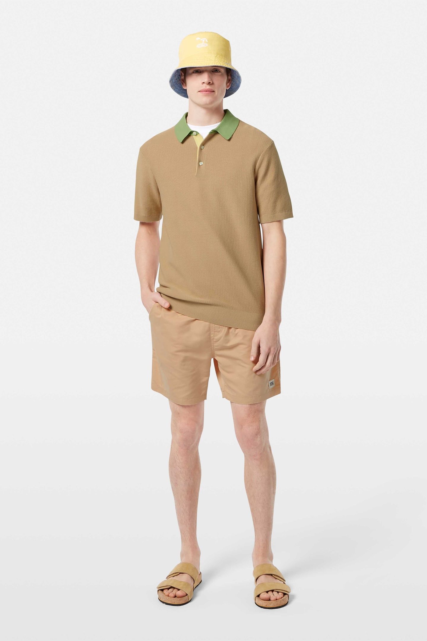 STRUCTURED KNITTED POLO SOFT CAMEL 2