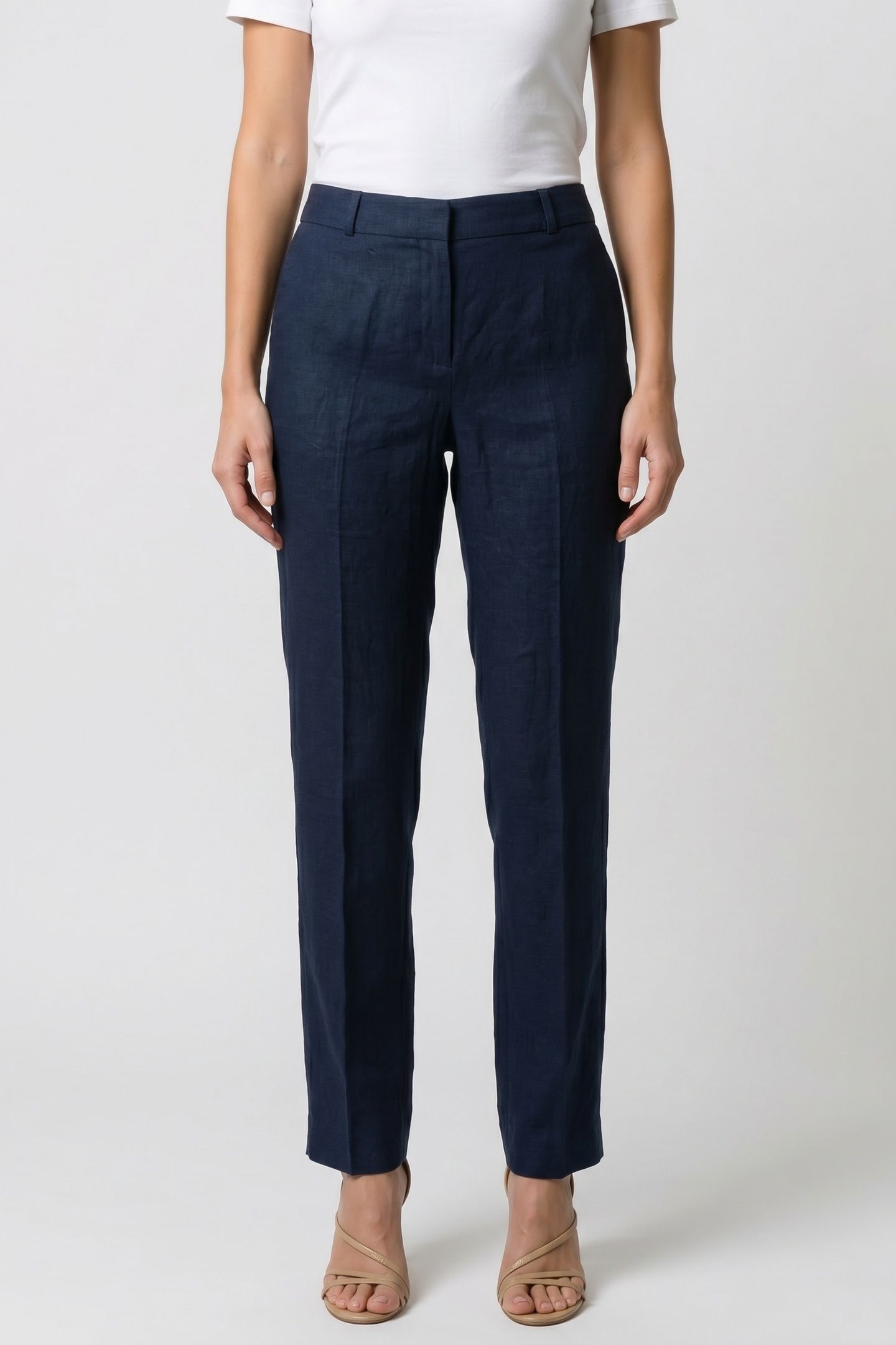 FRONT TROUSERS LINEN INDIGO 1