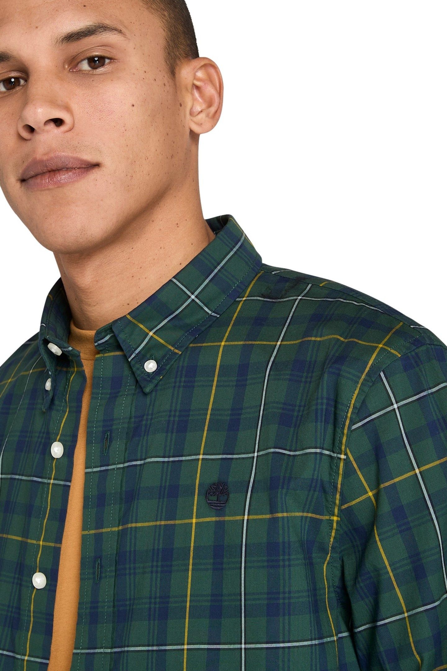 STRETCH POPLIN CHECK SHIRT GREEN GABLES 5