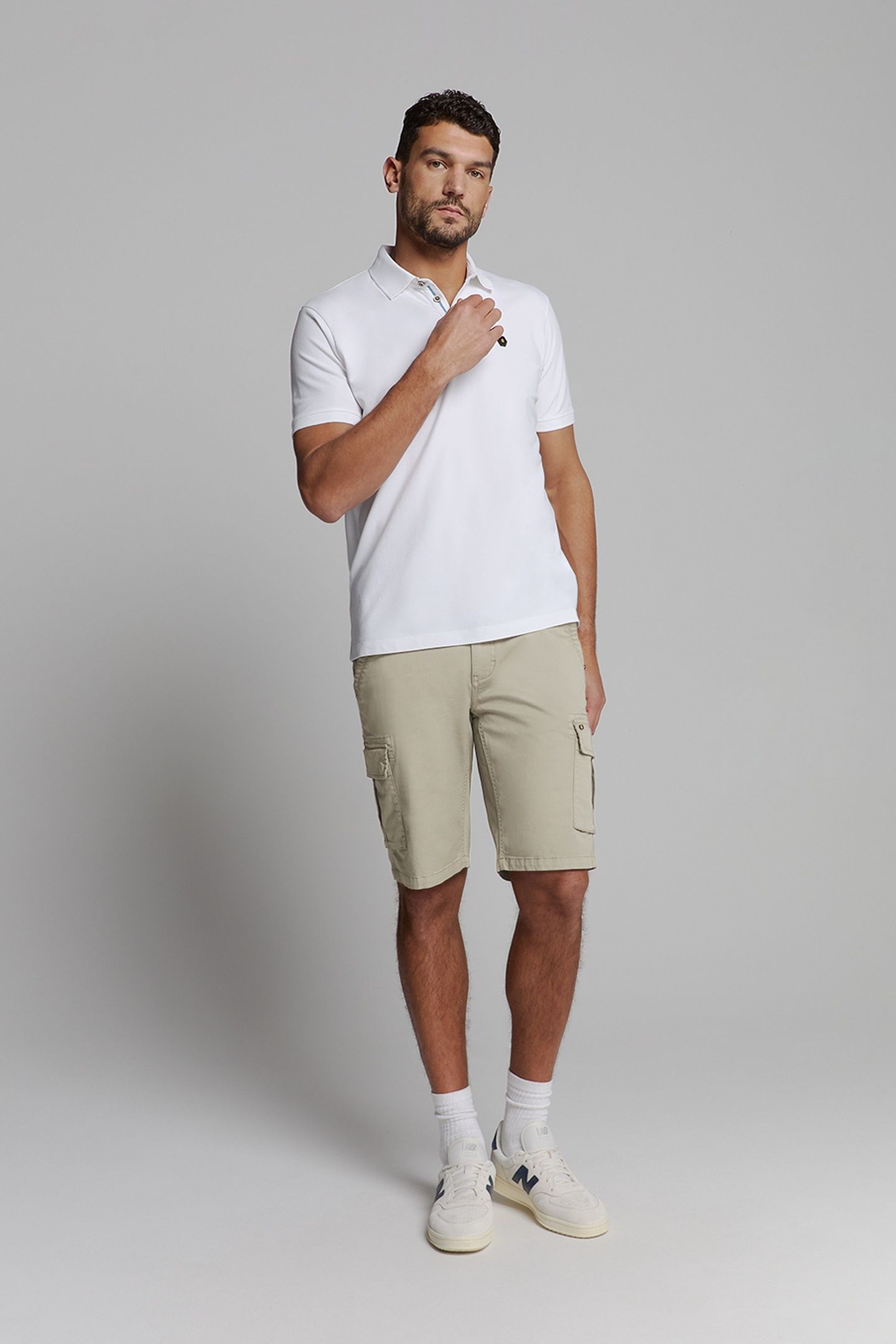SHORT CARGO GARMENT DYED + STONE WASHED STRETCH LIGHT ARMY 1