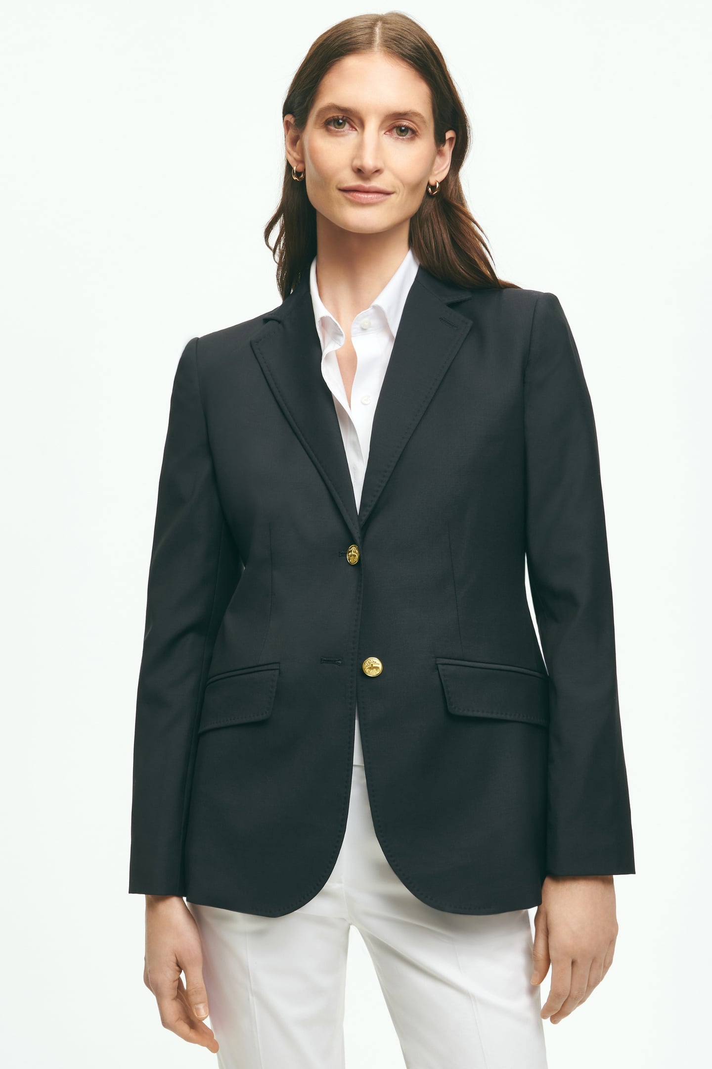 WOOL BLAZER WITH GOLD SHANK BUTTONS NAVY 1