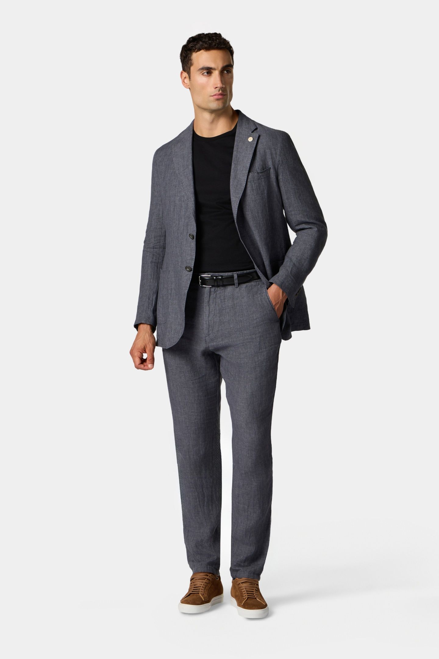 LINEN TROUSERS DARK GREY 2