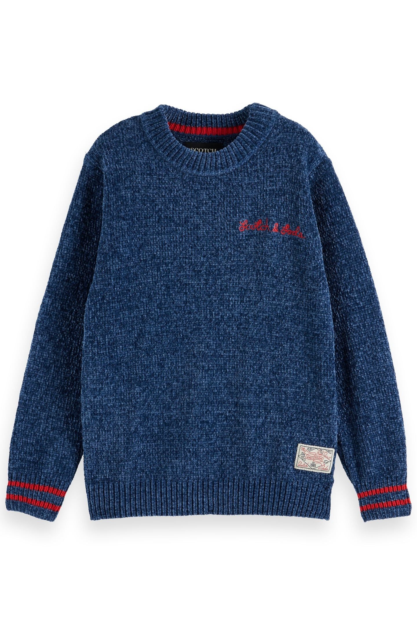 BOY REGULAR-FIT VELVET CHENILLE PULLOVER INSIGNIA BLUE 1