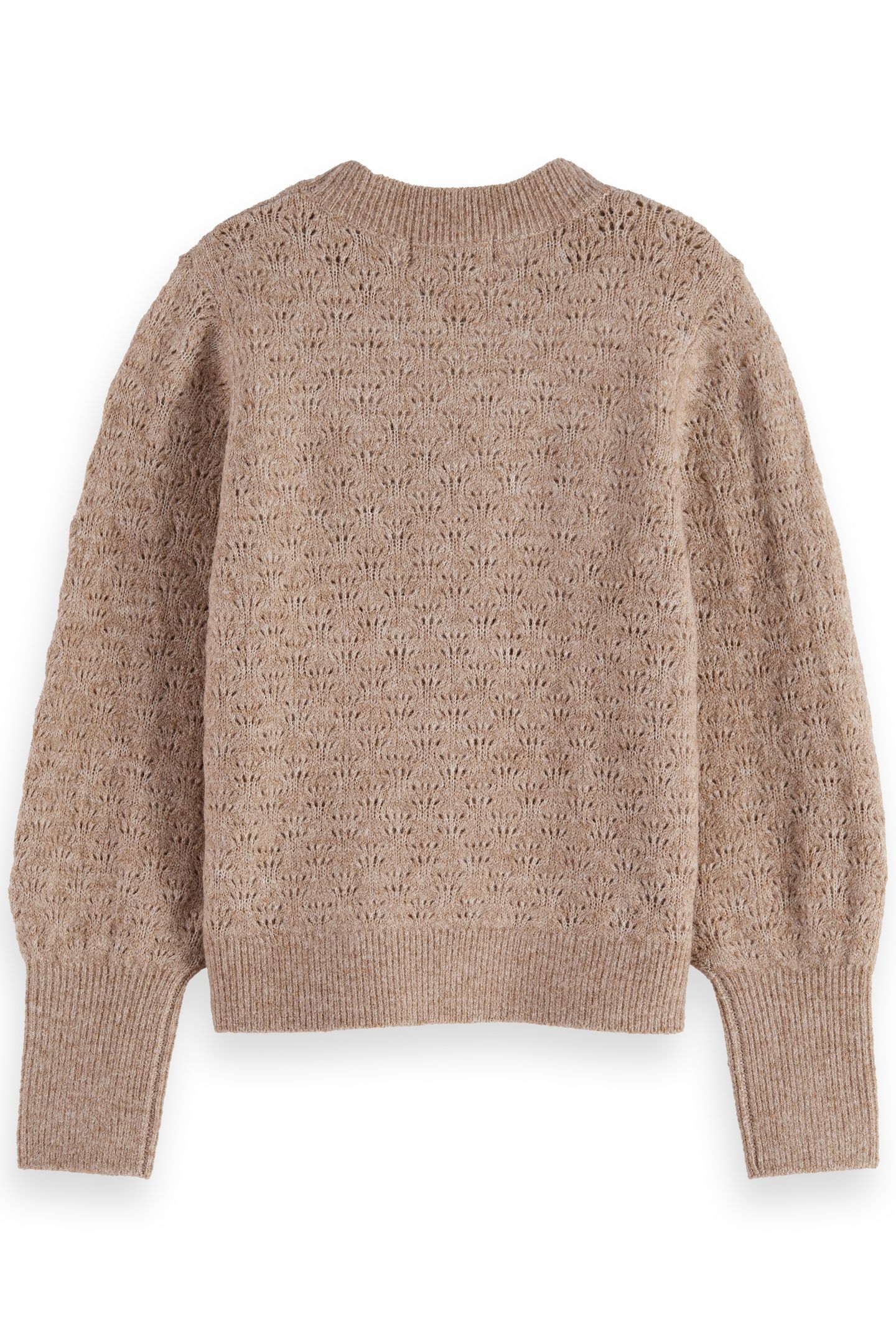 GIRL LIGHTWEIGHT AJOUR-KNITTED PULLOVER EGGNOG MELANGE 2