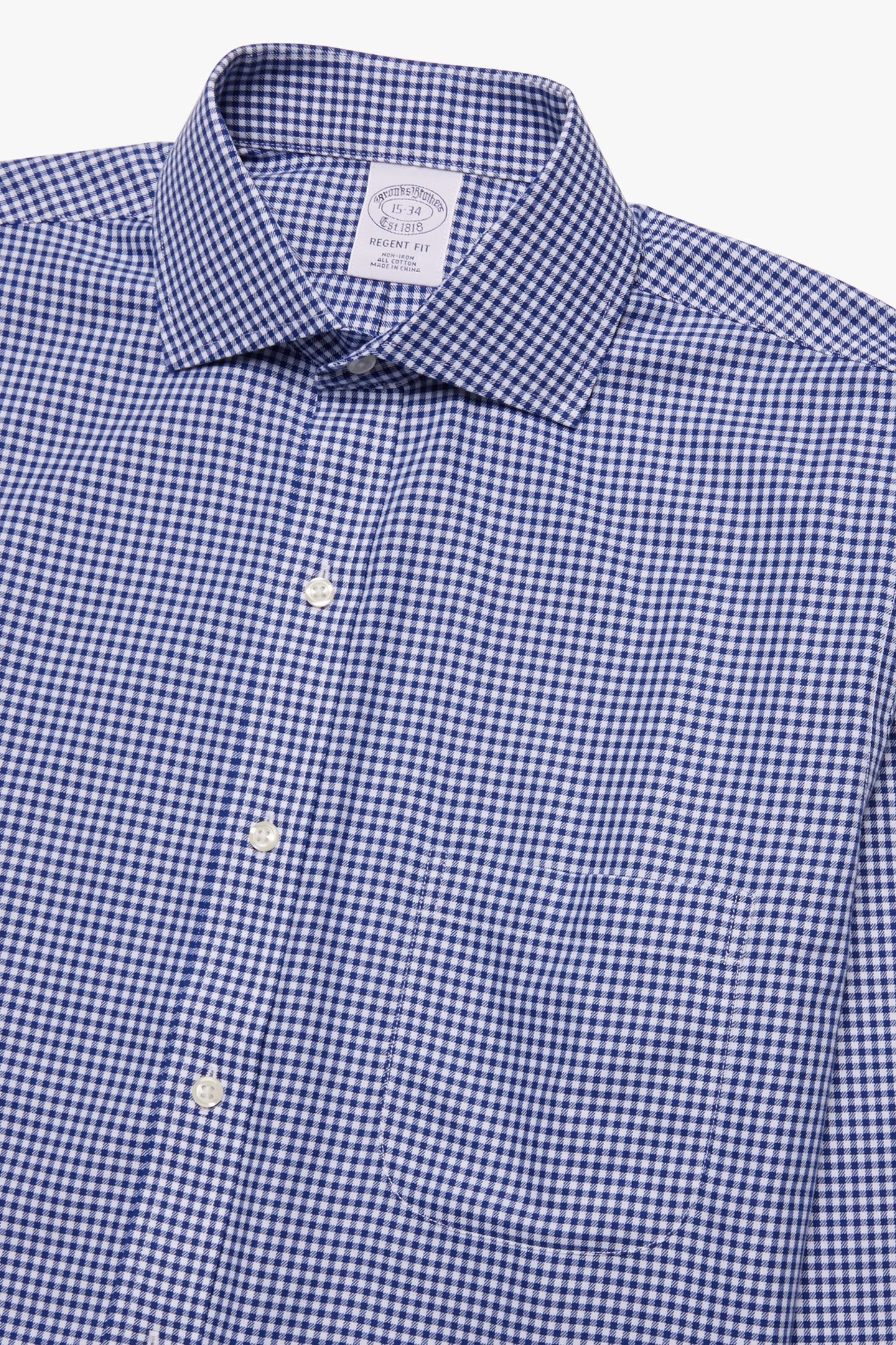 REGULAR FIT BLUE NON-IRON SPREAD COLLAR DRESS SHIRT BLUE 6