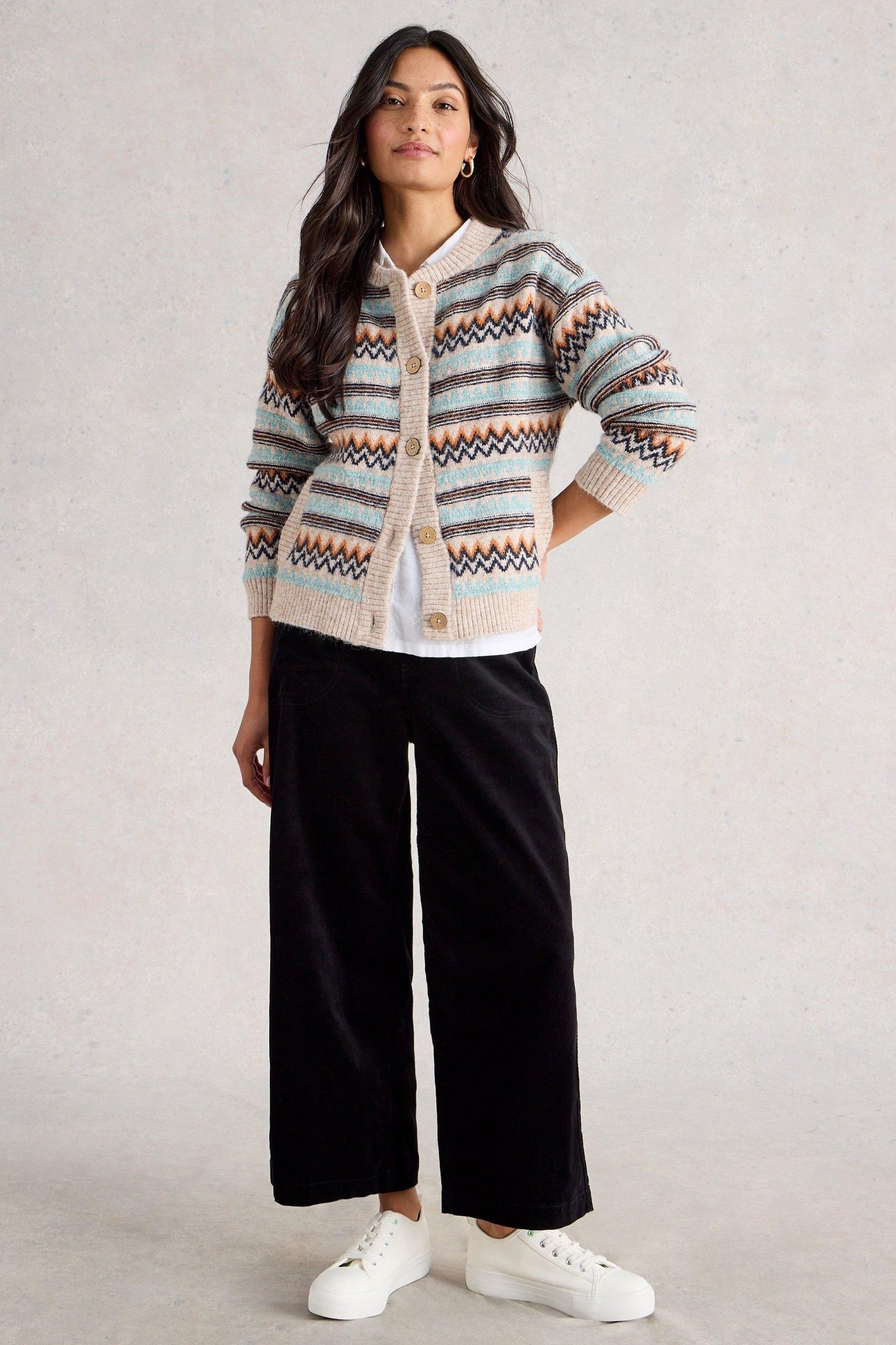 GEORGINA FAIRISLE CARDI NATURAL MULTI 1