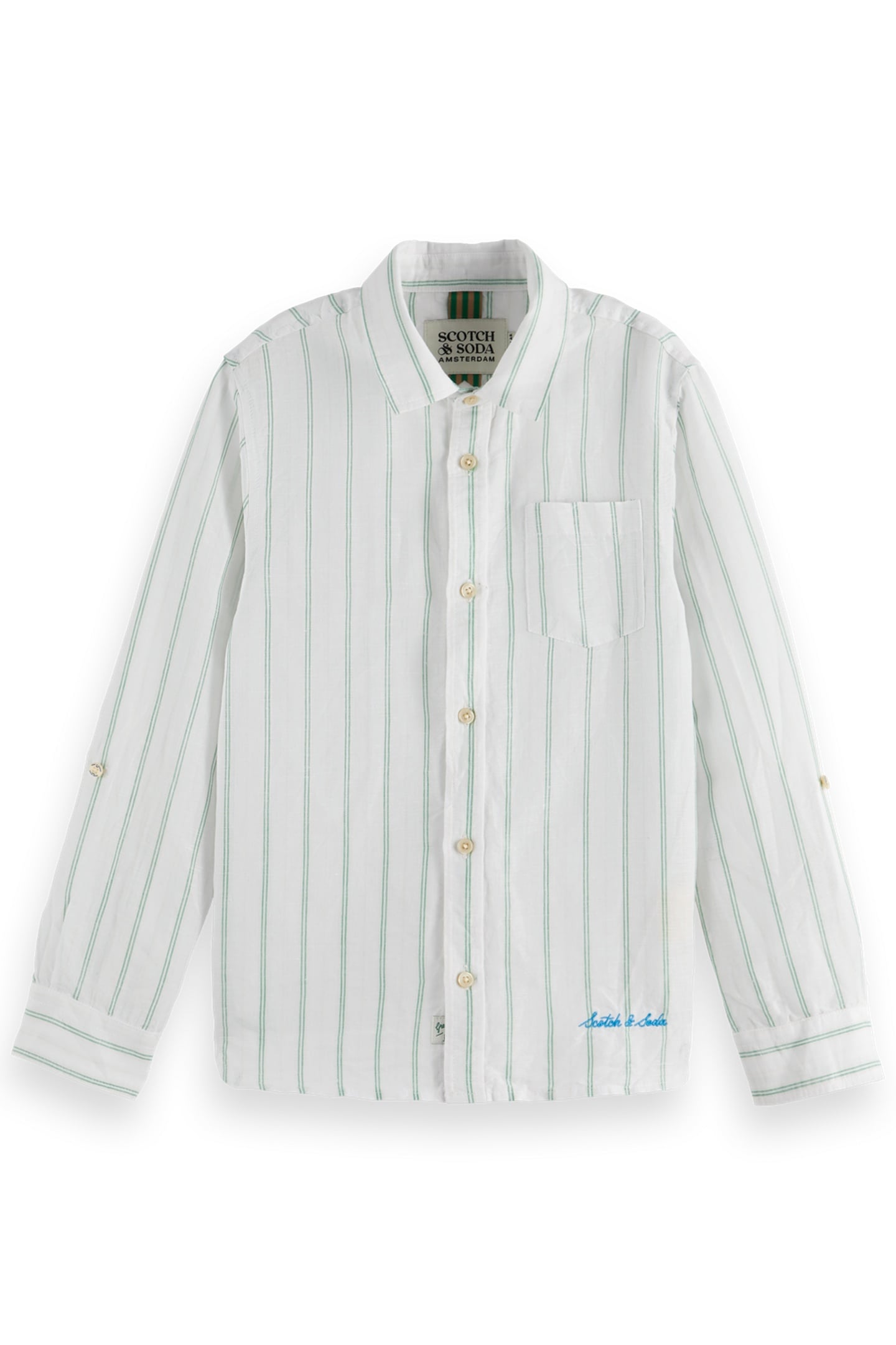 BOY YARN-DYED LINEN BLEND LONG-SLEEVED SHIRT WHITE / BRIGHT 2