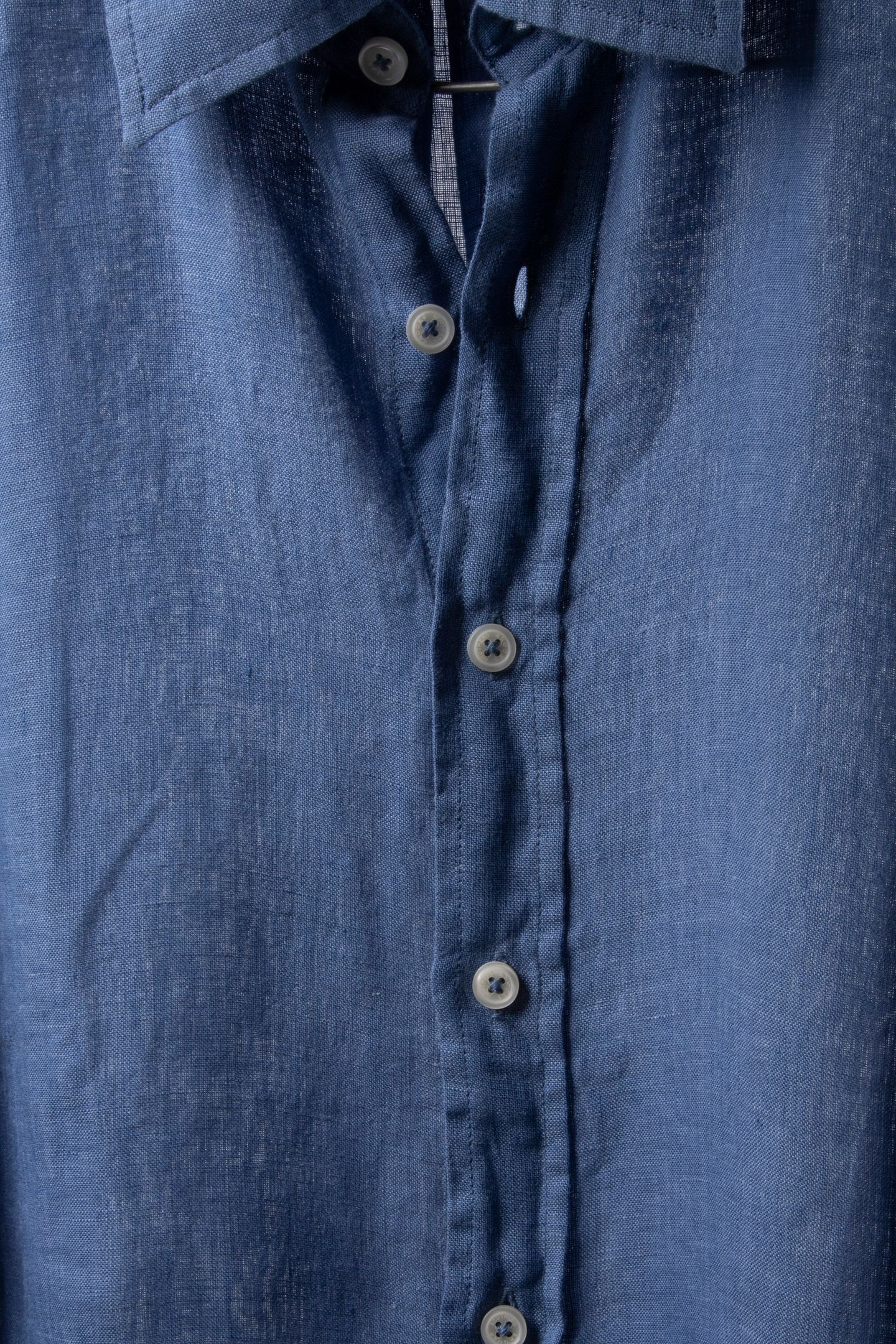 CLASSIC COLLAR SHIRT LINEN BLUE 6