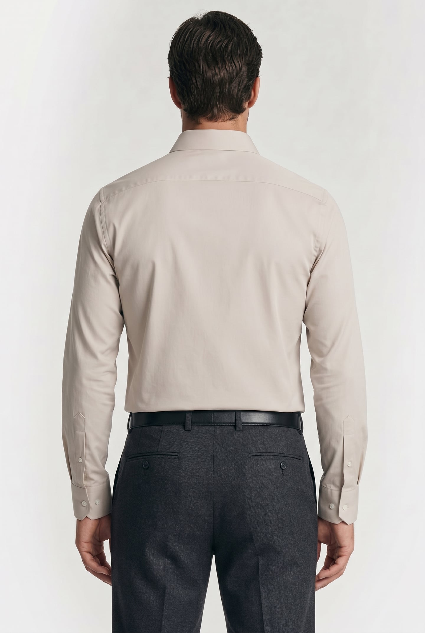MENS S/C TAILORED FIT SHIRT GREY BEIGE 3