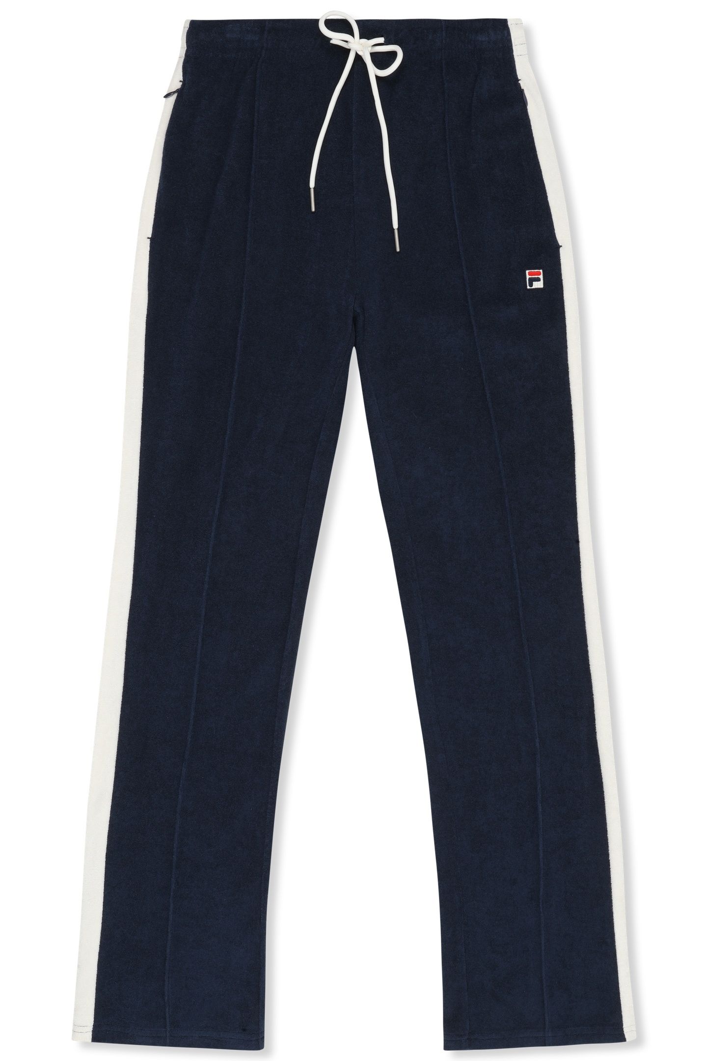 ADRIANO SLIM CONTRAST PANEL TOWELLING TRACK PANTS BLACK IRIS 5