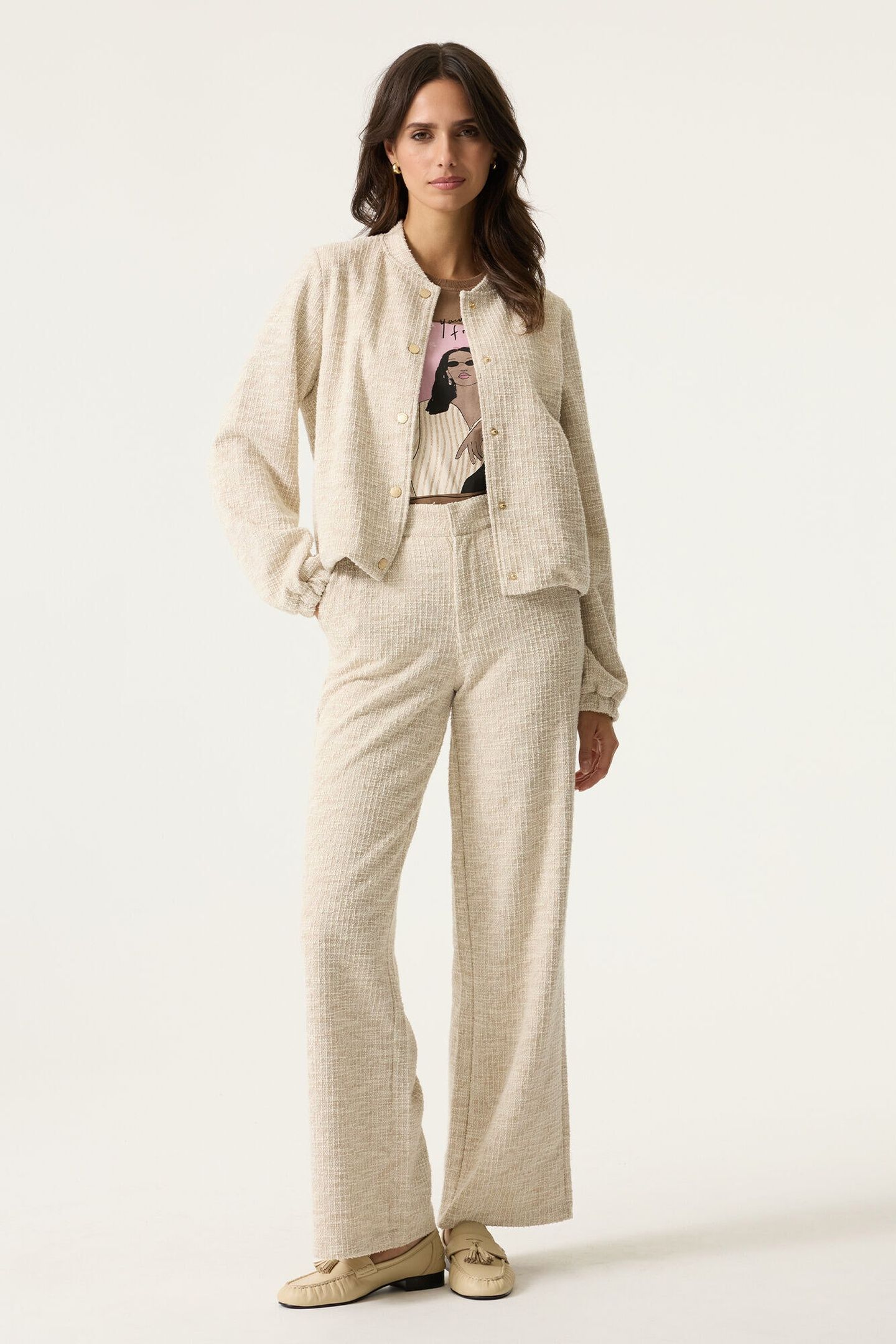LADIES PANTS TAUPE MELEE 1