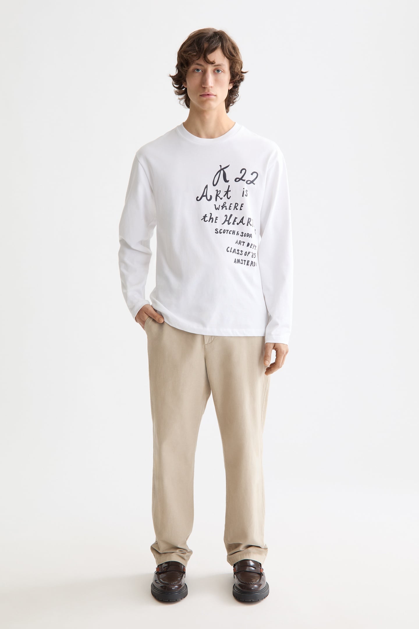 RELAXED-FIT LONG-SLEEVED ARTWORK T-SHIRT BRIGHT WHITE 3
