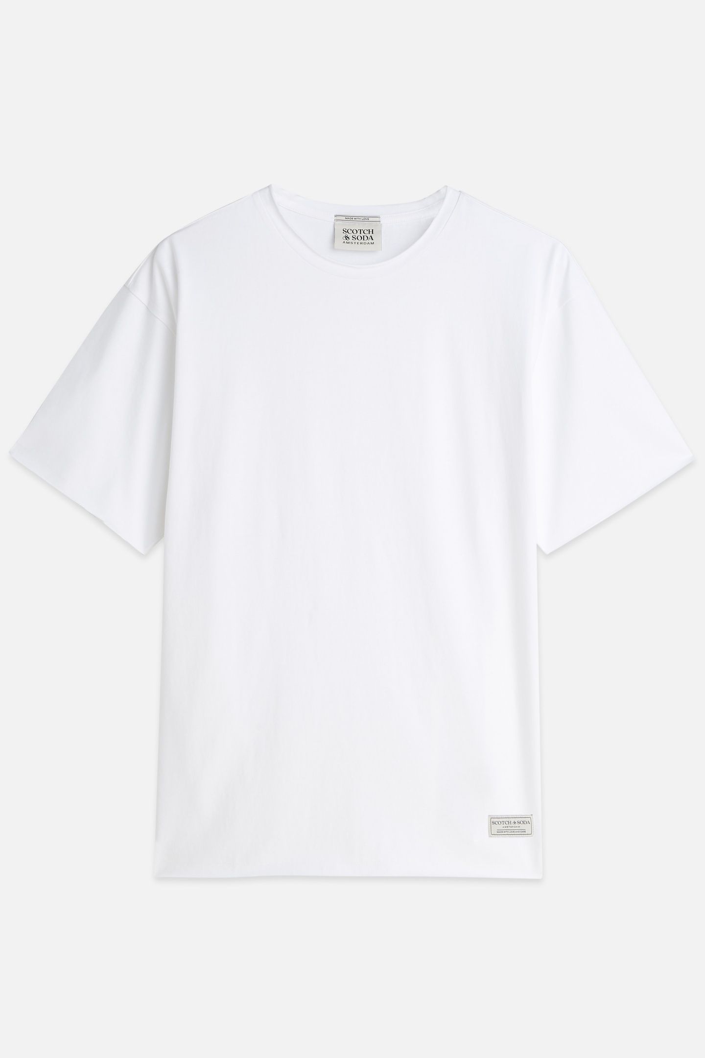 CORE RAW-EDGED RELAXED-FIT GARMENT-DYED T-SHIRT BRIGHT WHITE 4