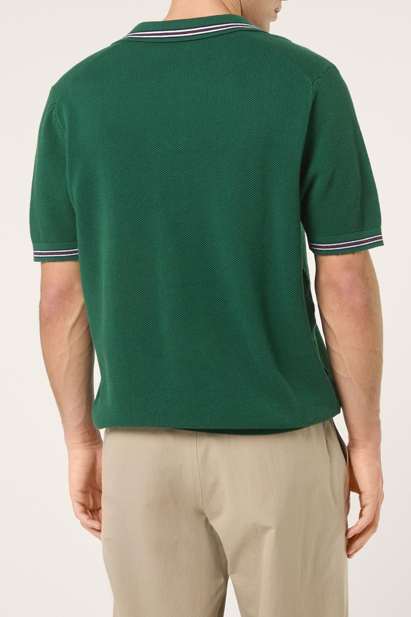 ORENTANO REGULAR JOHNNY COLLAR KNITTED POLO SHIRT POSY GREEN 3