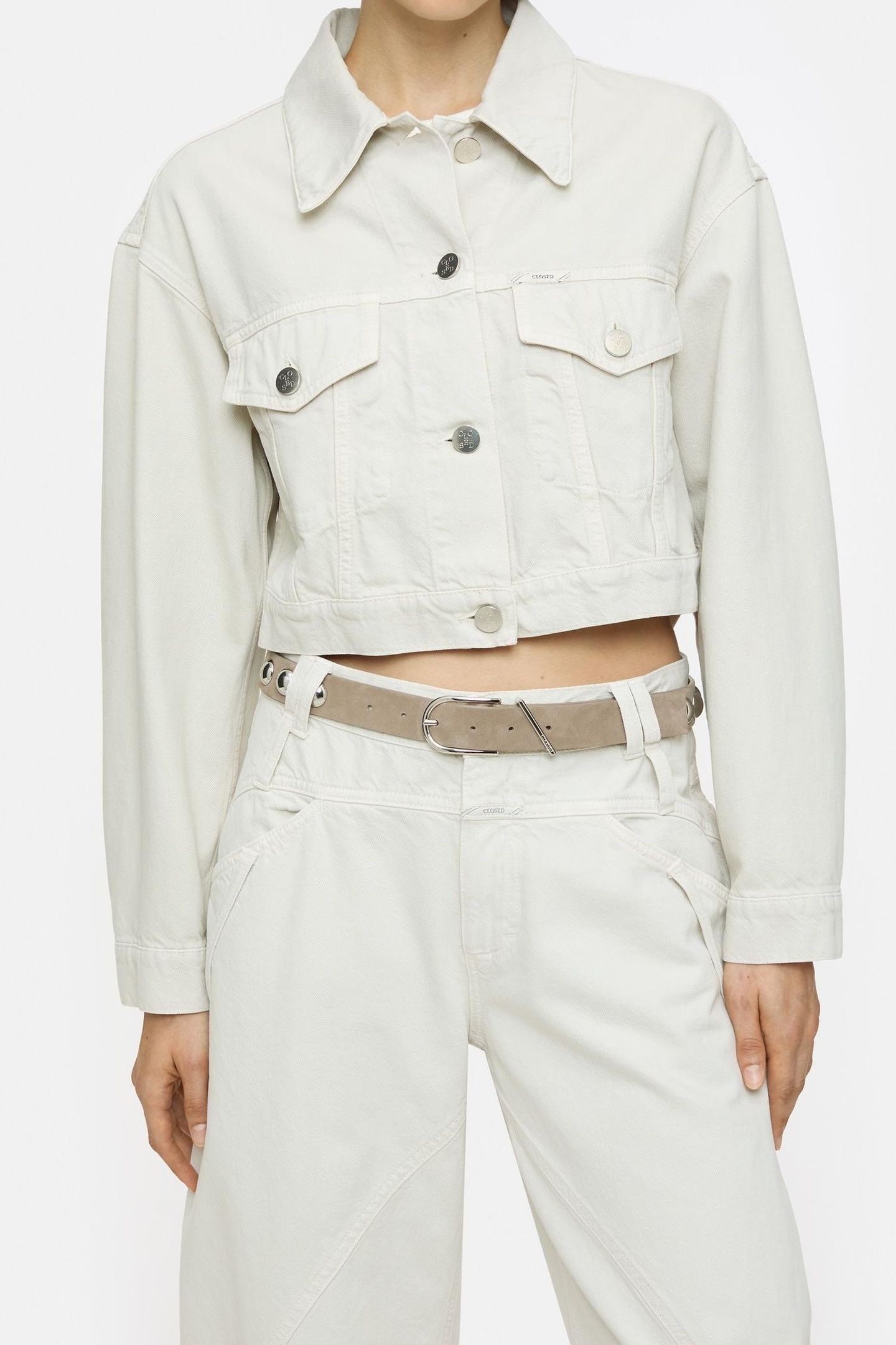 BOXY DENIM JACKET STONE BEIGE 1