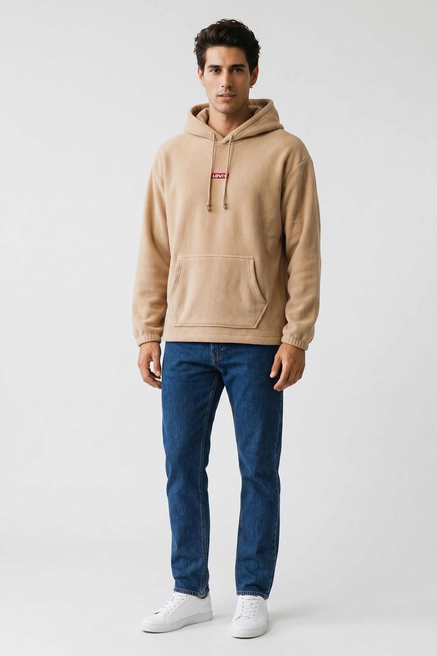 FLEECE BABY TAB EMBROIDERY RED LOGO HOODIE 1