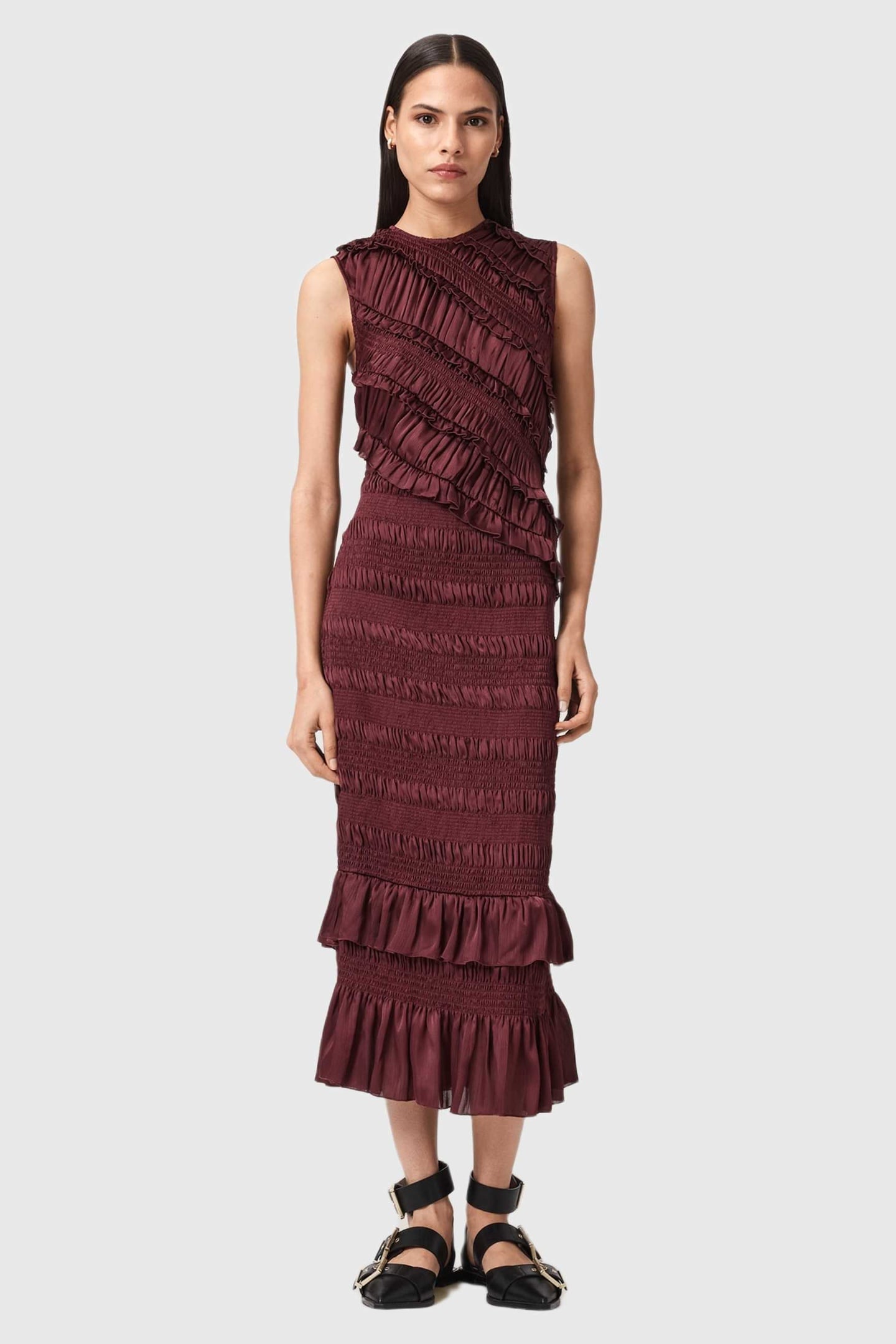 NYLA DRESS TAWNY PORT RED 2