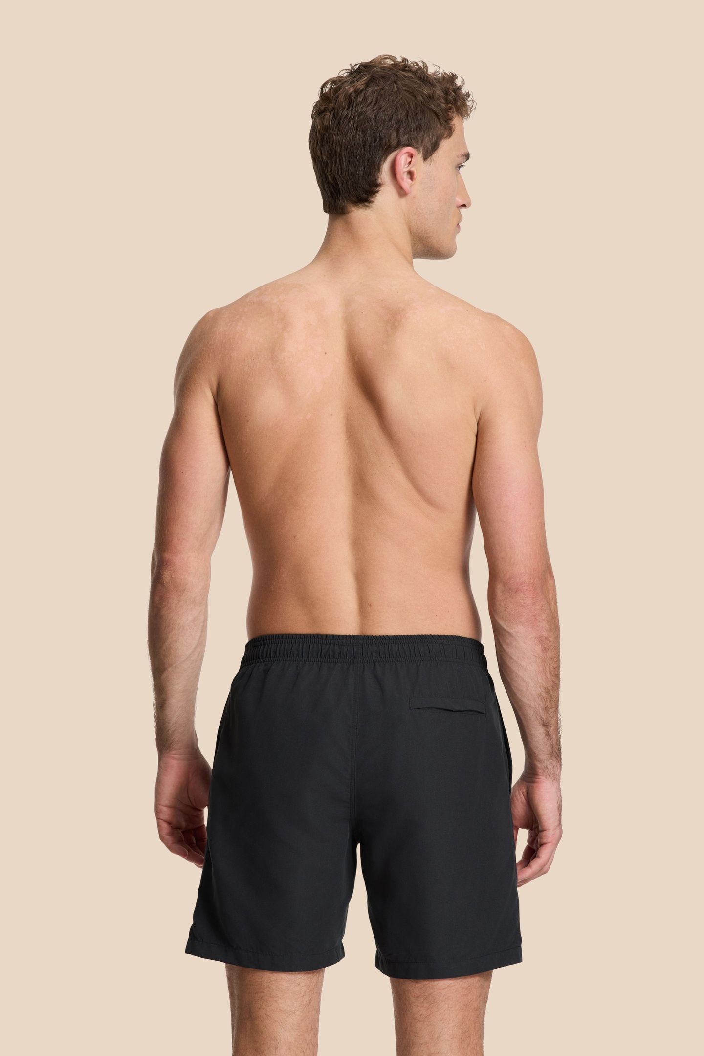 MEN MIKE SWIM SHORTS 7 INCH SOLID BLACK 3