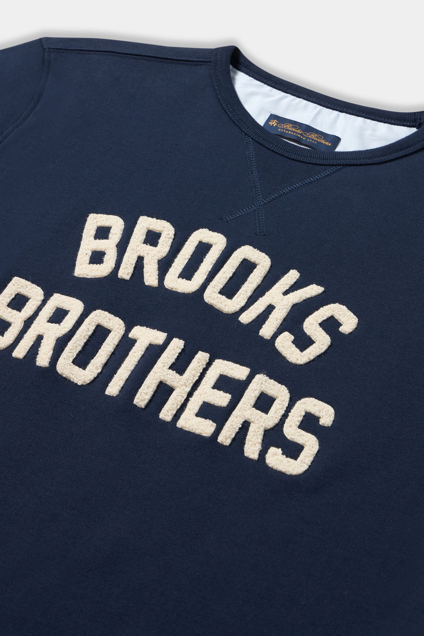 TERRY LOGO-EMBROIDERED CREWNECK SWEATSHIRT NAVY 5