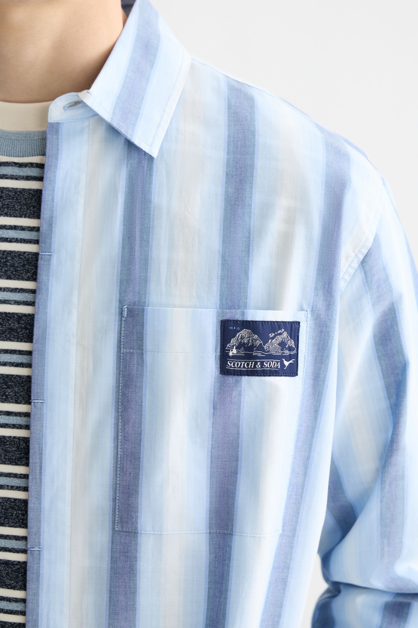 SHADOW-STRIPE RELAXED-FIT SHIRT PEACOAT SHADOW STRIPE 6