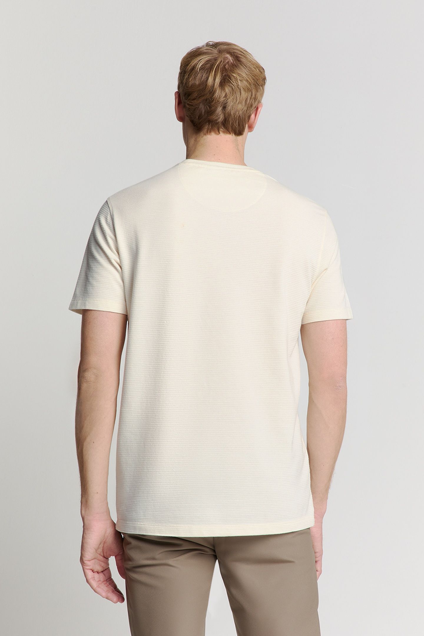 T-SHIRT CREWNECK SOLID RELIEF KNIT OFFWHITE 3