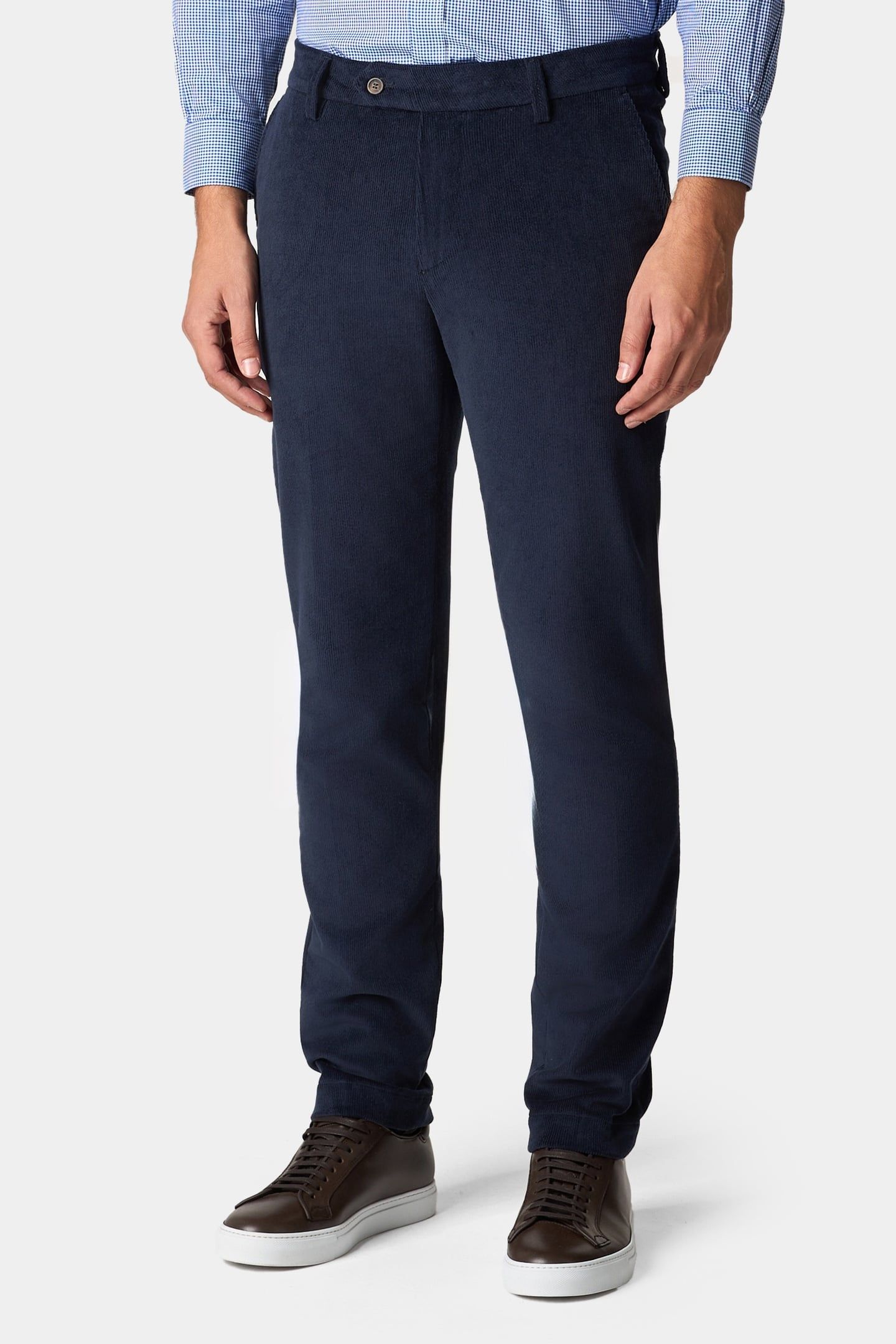 SLIM FIT COTTON CORDUROY CHINOS NAVY 1
