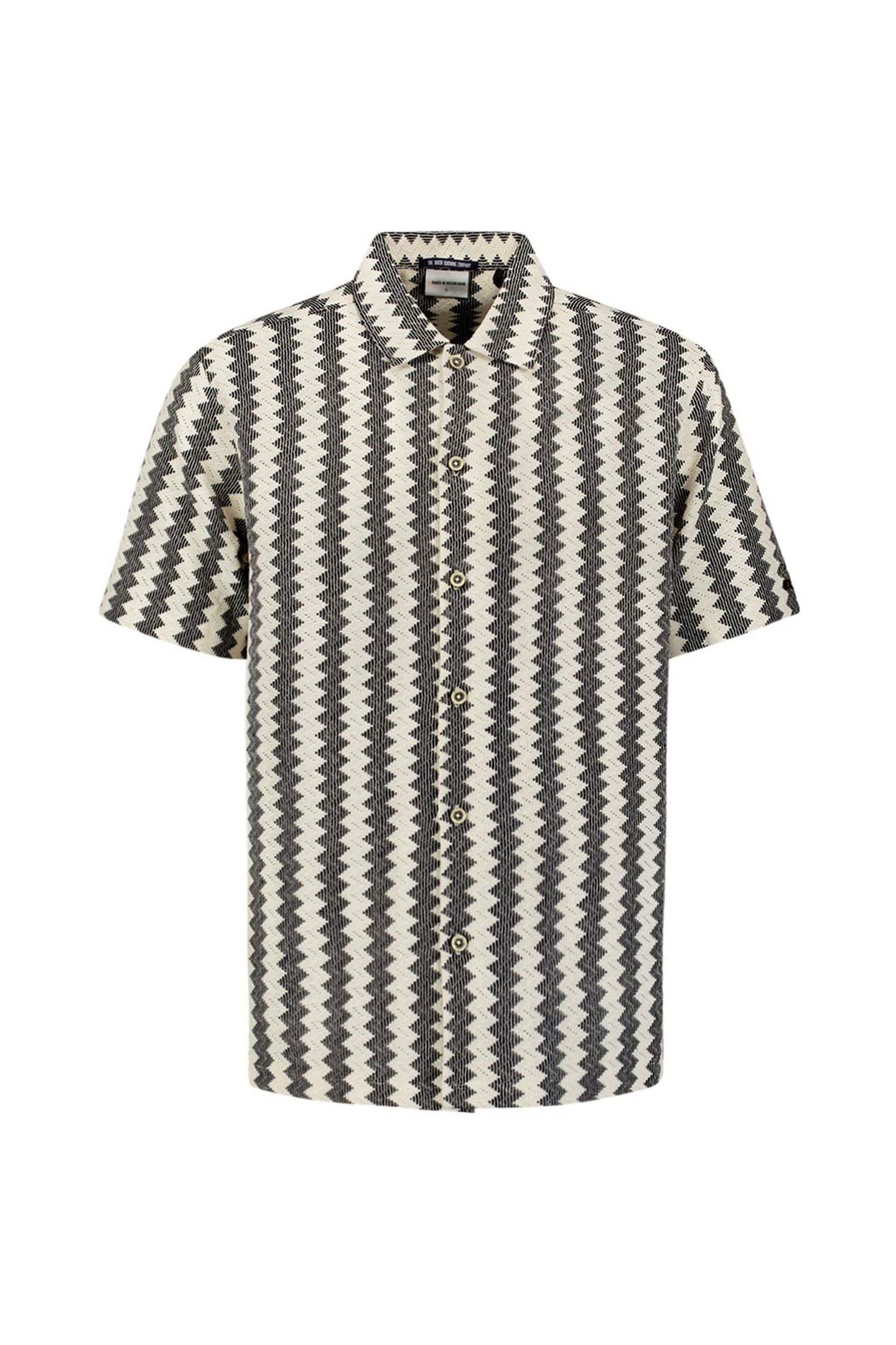 SHIRT SHORT SLEEVE ZIG ZAG JACQUARD OFFWHITE 4