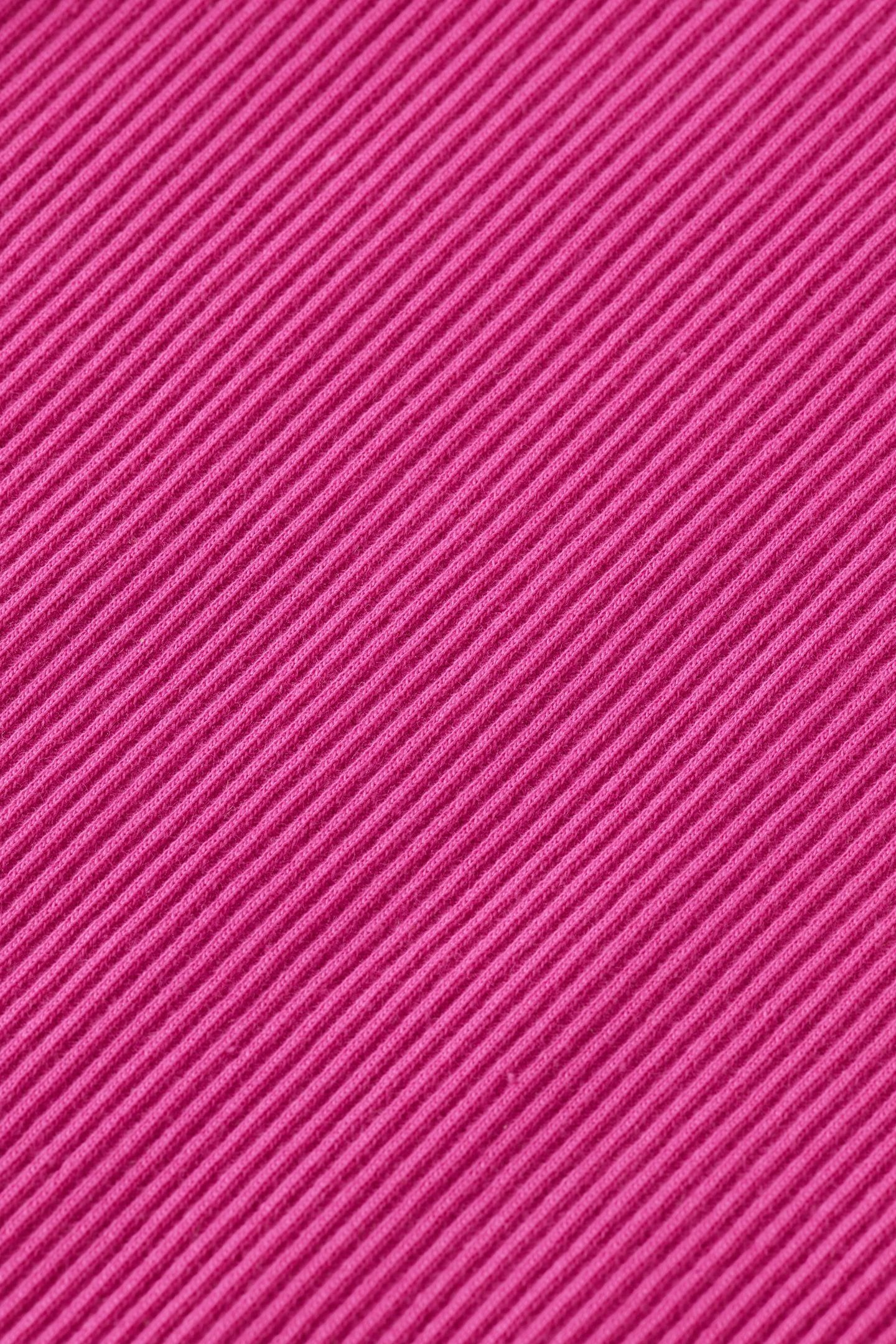 GIRL MOCK NECK RIBBED SLIM-FIT LONG-SLEEVE T-SHIRT FUCHSIA R 3