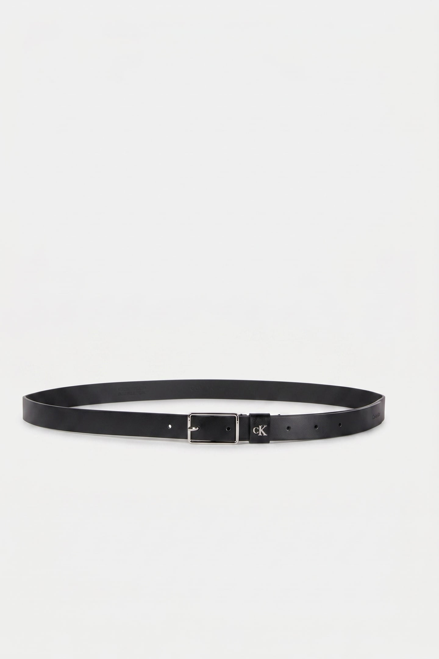 FULL GRAIN LEATHER LOGO BELT BLACK/SHINY NICKEL 1