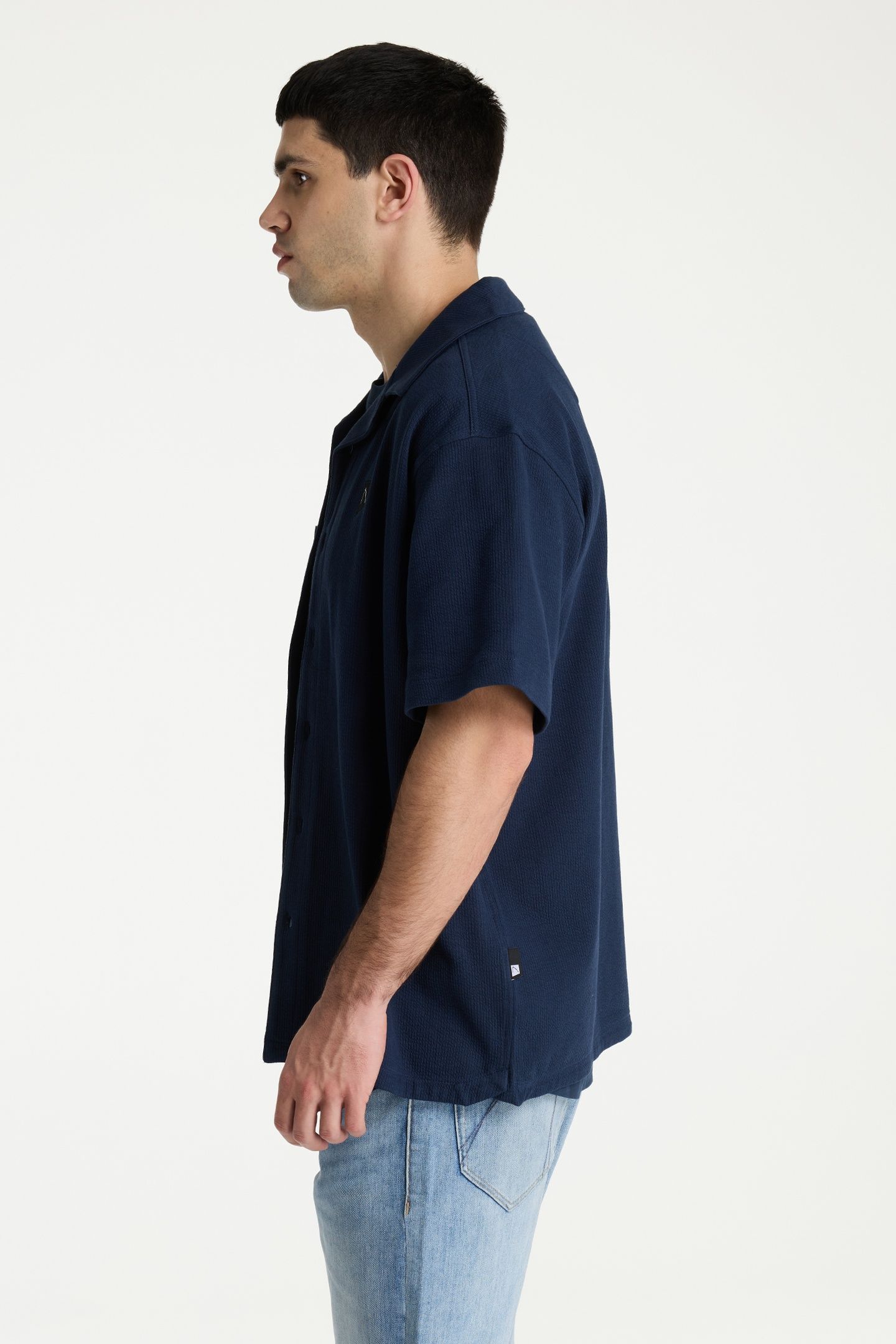 BORI STRUCTURE SHIRT SHORT SLEEVE DRESS BLUES 3